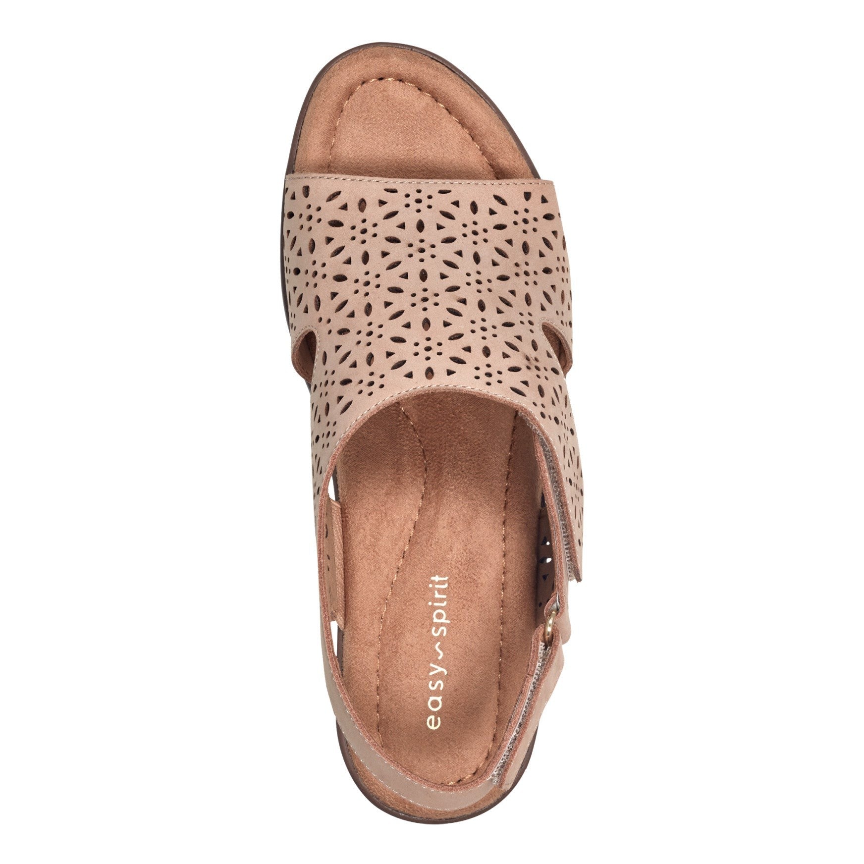 Easy Spirit Calix Cushioned Arch Support Women's Heeled Sandal - Natural Suede - 5