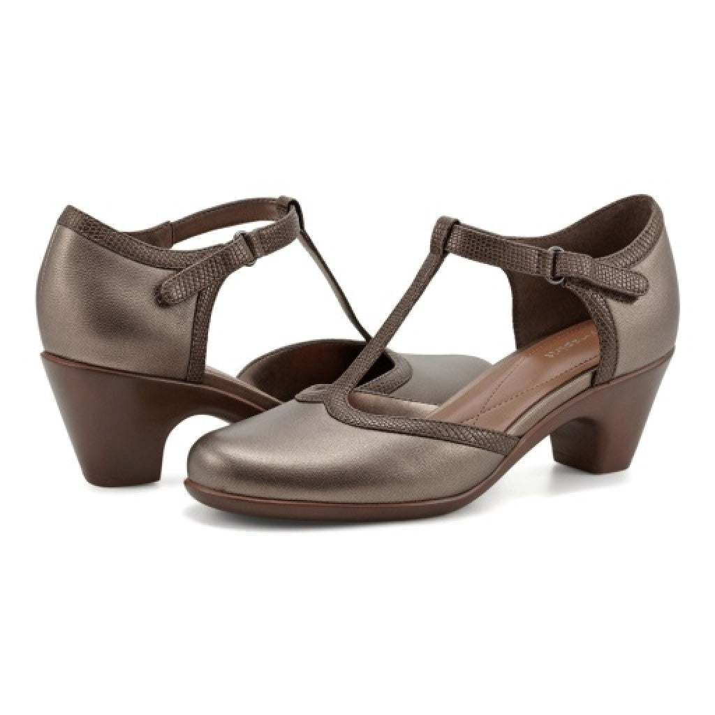 Easy Spirit Cara T-Strap Cushioned Arch Support Women's Dress Shoe - Bronze - 8