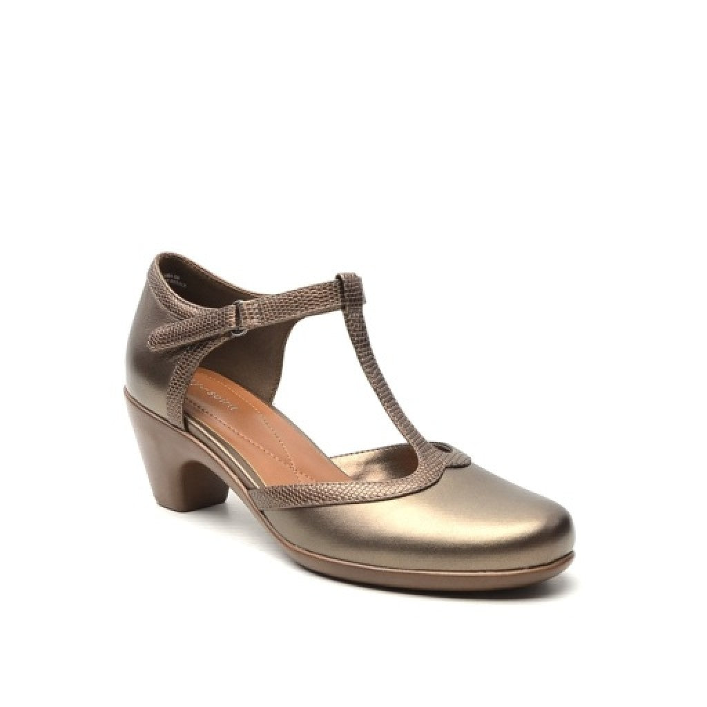 Easy Spirit Cara T-Strap Cushioned Arch Support Women's Dress Shoe - Bronze - 9