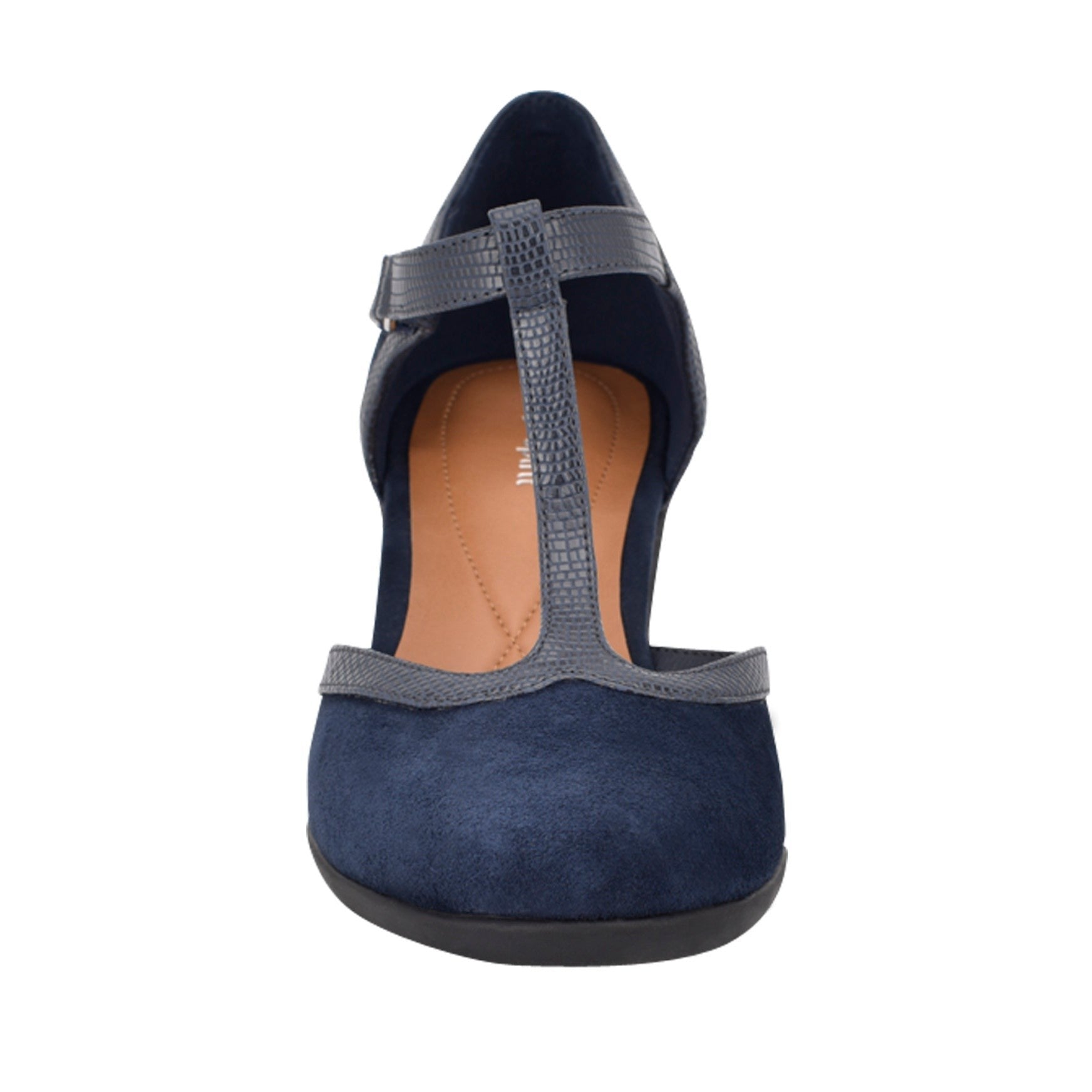 Easy Spirit Cara T-Strap Cushioned Arch Support Women's Dress Shoe - Navy Suede - 3