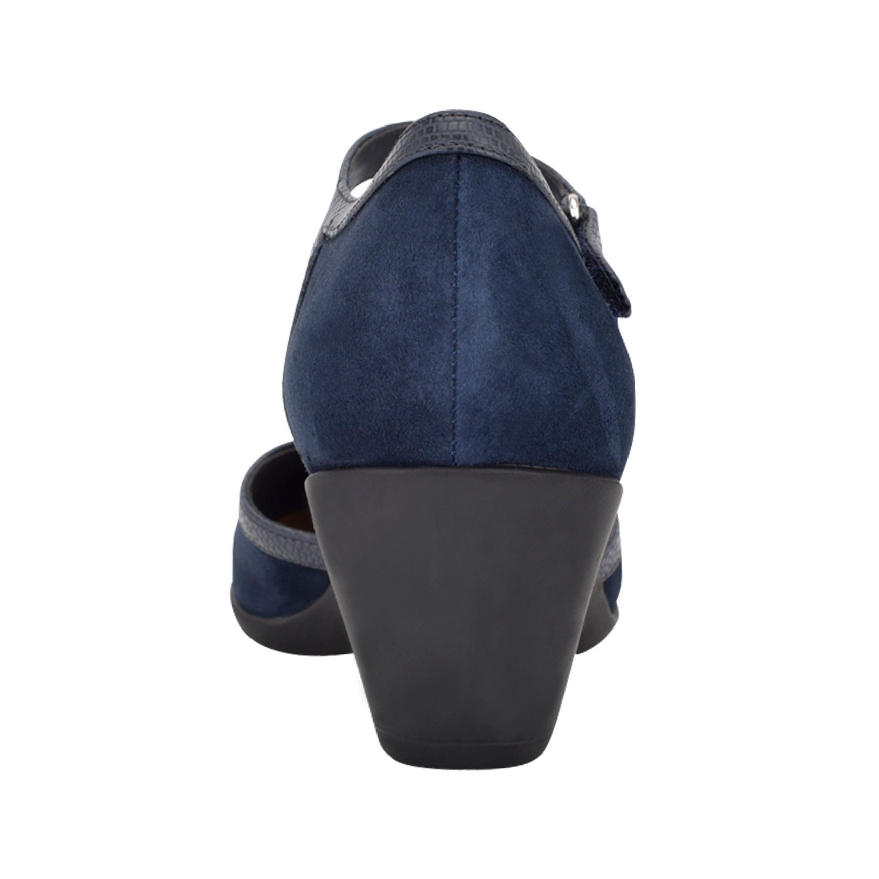 Easy Spirit Cara T-Strap Cushioned Arch Support Women's Dress Shoe - Navy Suede - 4