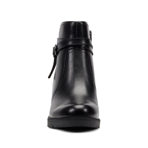 Easy Spirit Carter Leather Ankle Booties with Arch Support - Black Leather - View 4