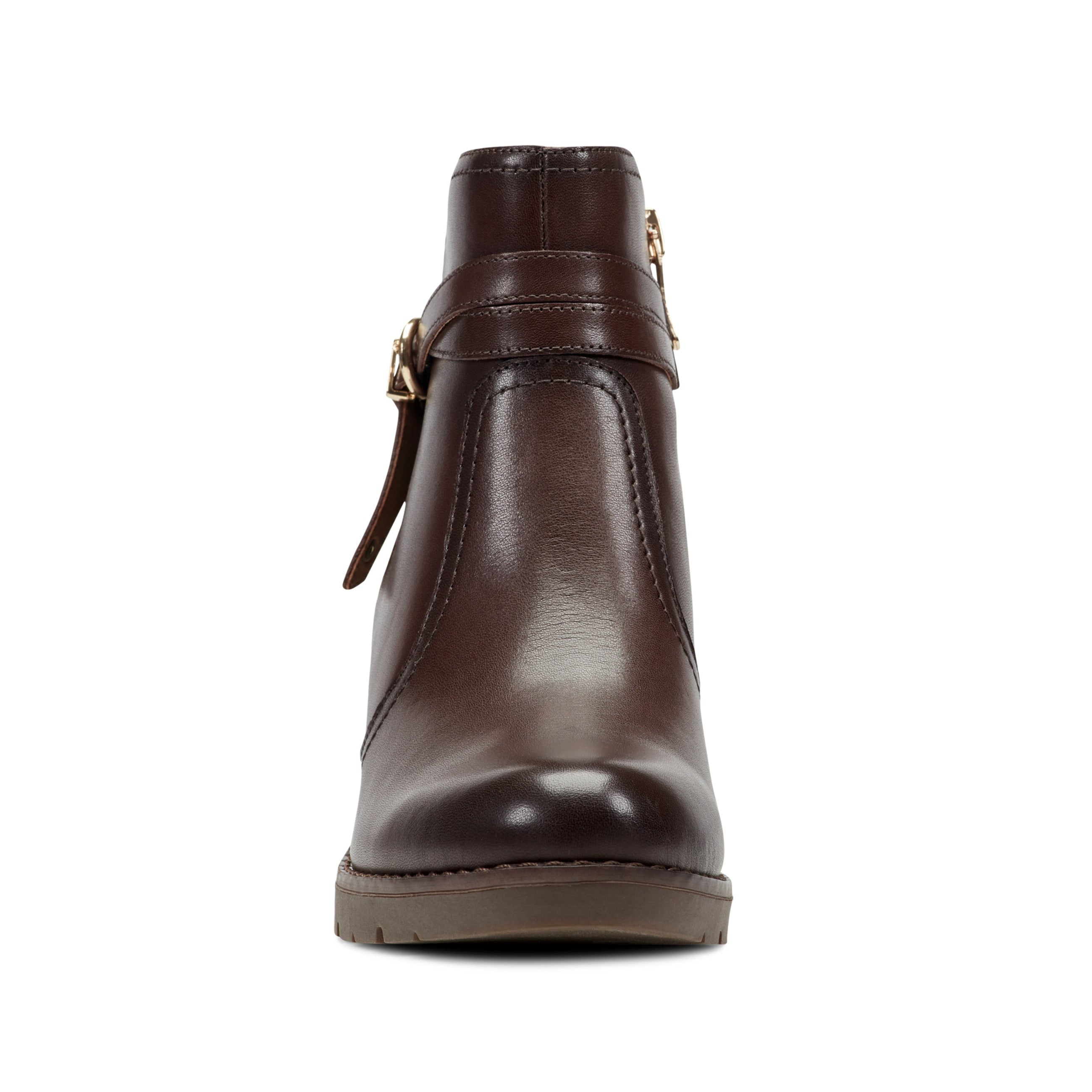 Easy Spirit Carter Leather Ankle Booties with Arch Support - Dark Brown Leather - View 3