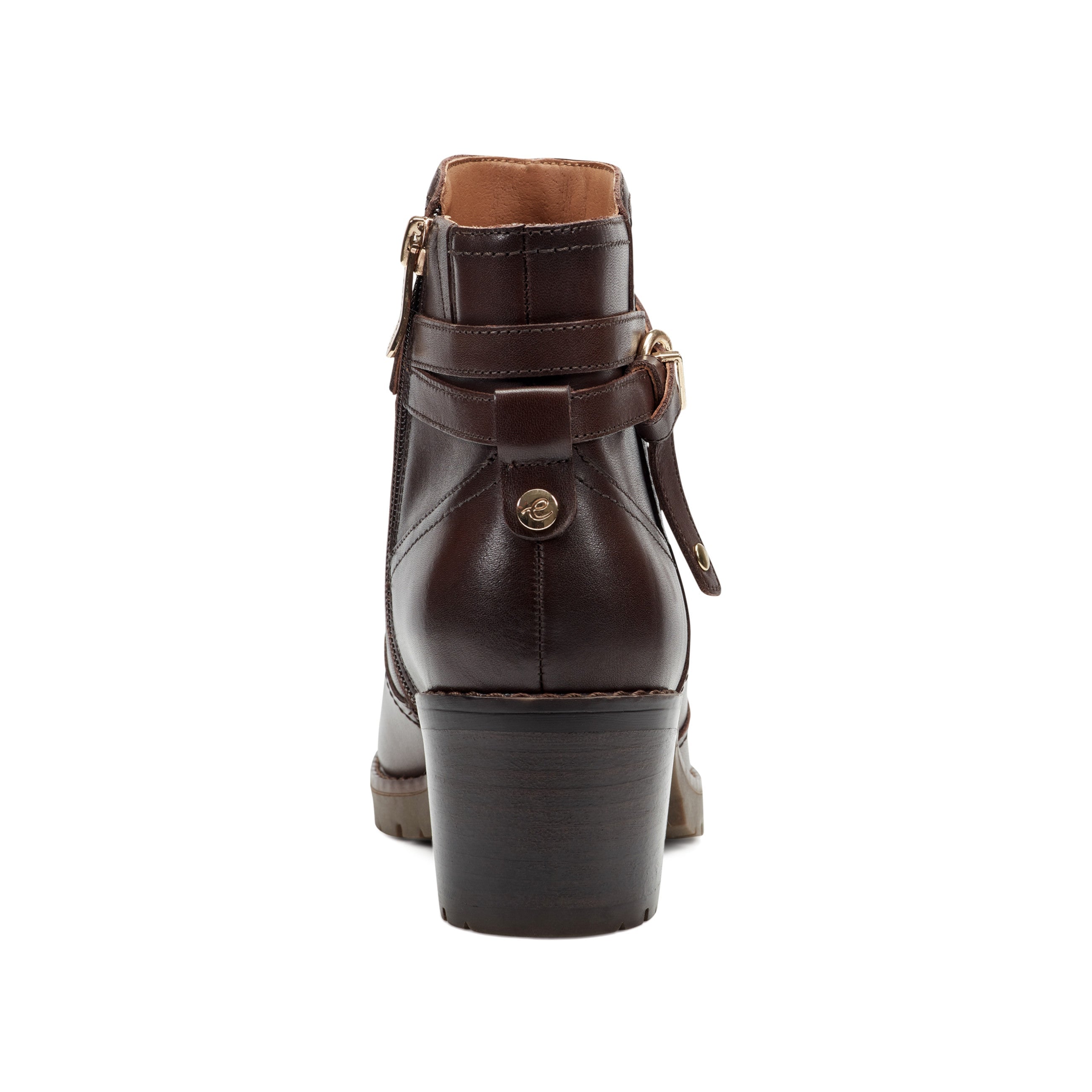 Easy Spirit Carter Leather Ankle Booties with Arch Support - Dark Brown Leather - View 4