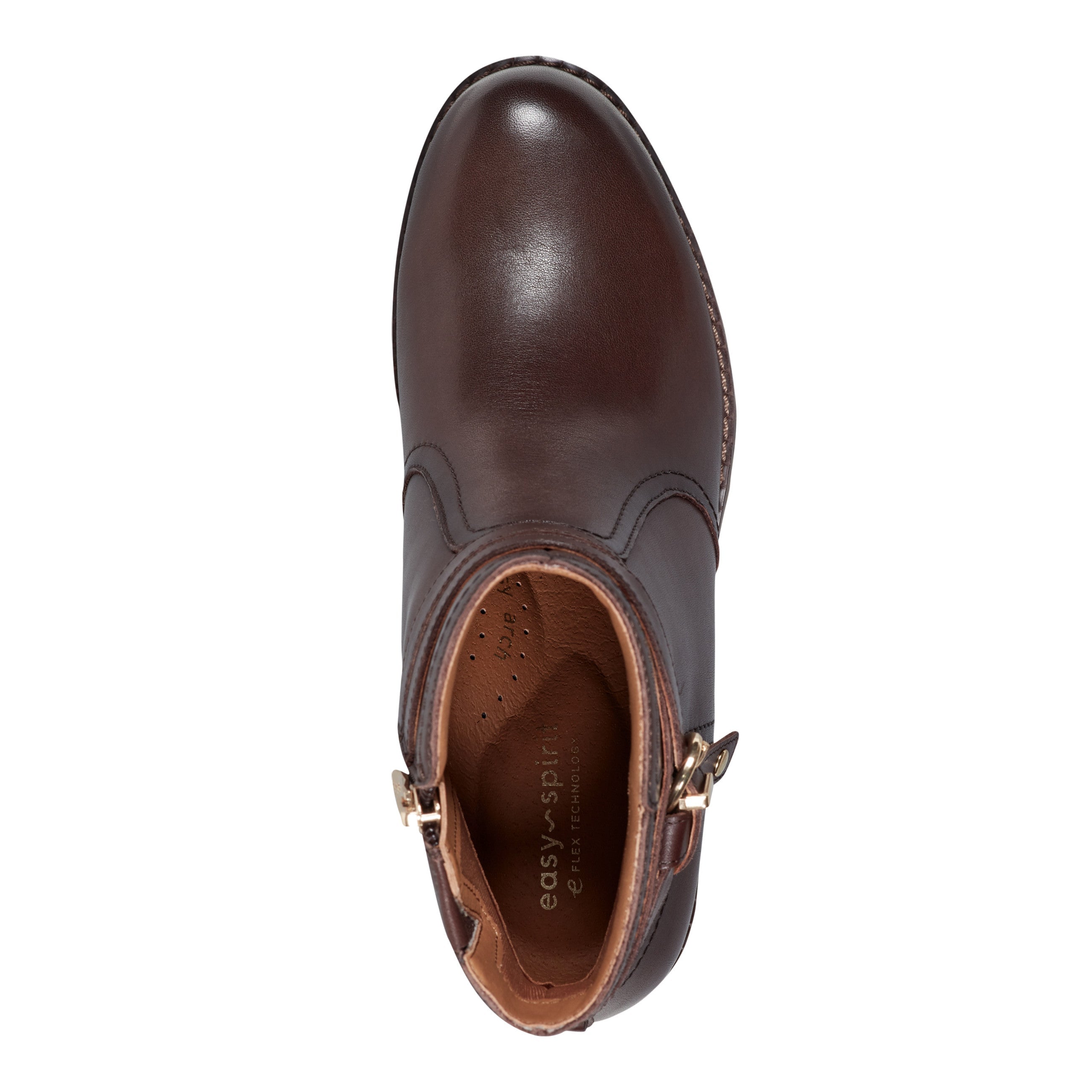 Easy Spirit Carter Leather Ankle Booties with Arch Support - Dark Brown Leather - View 5