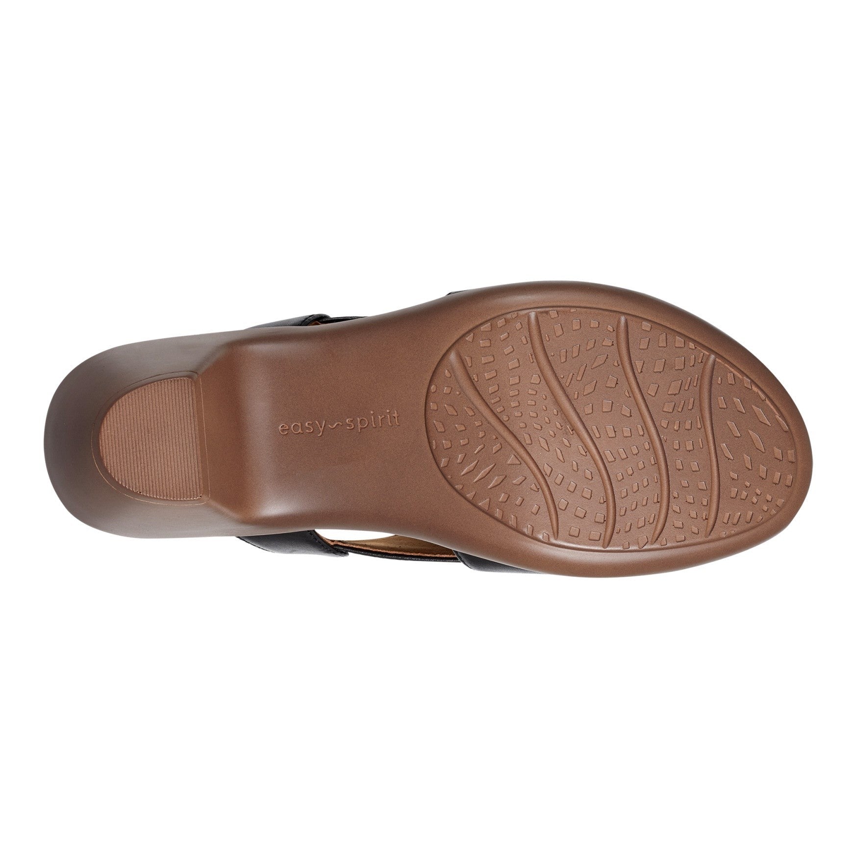 Easy Spirit Chantal Cushioned Arch Support Women's Casual Heeled Sandal - Black Leather - 6
