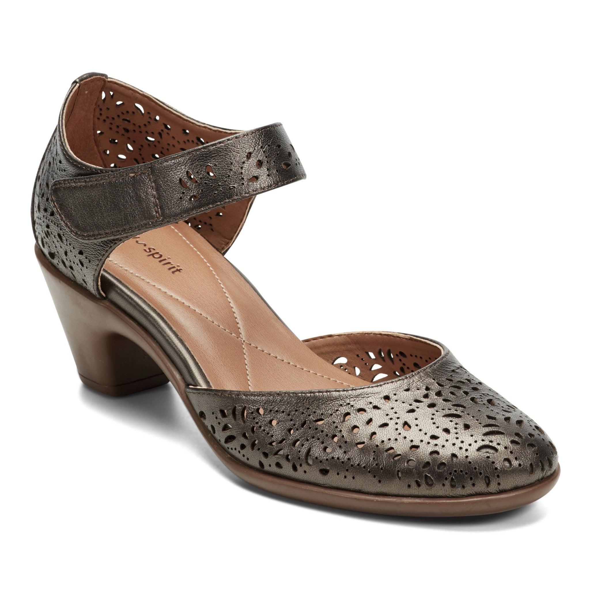 Easy Spirit Cindie Mary Jane Cushioned Arch Support Women's Dress - Pewter Leather - 2