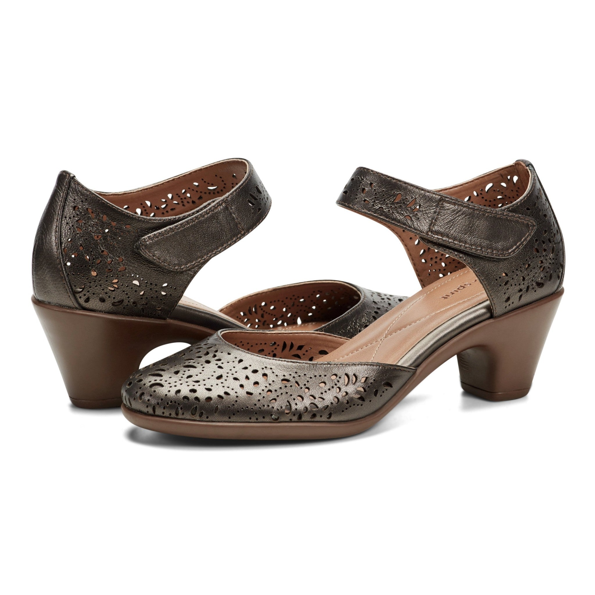 Easy Spirit Cindie Mary Jane Cushioned Arch Support Women's Dress - Pewter Leather - 7