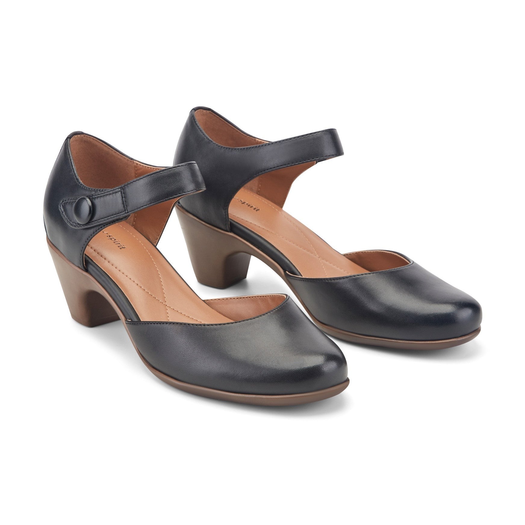 Easy Spirit Clarice Cushioned Arch Support Mary Jane Women's Dress Shoe - Black Leather - 2