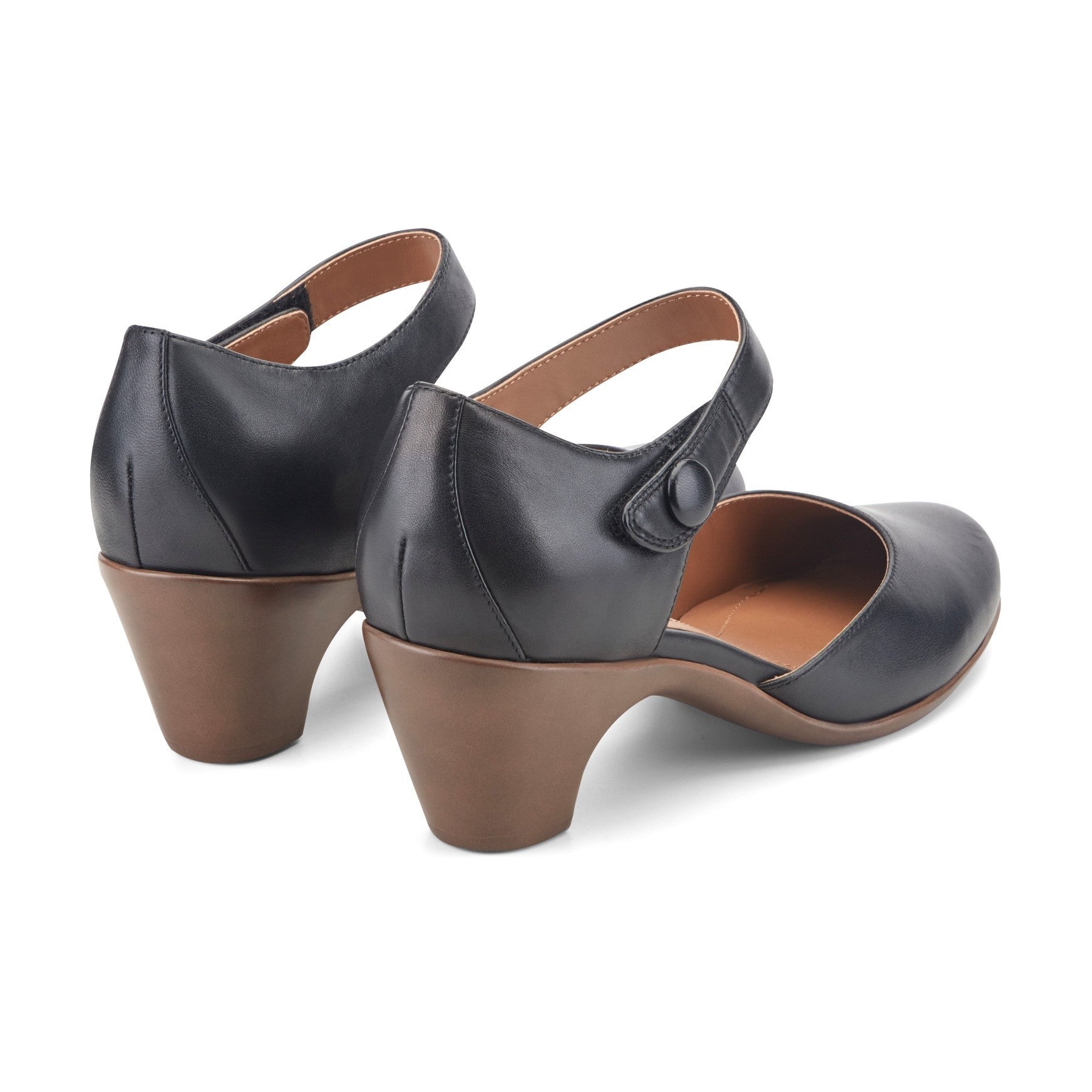 Easy Spirit Clarice Cushioned Arch Support Mary Jane Women's Dress Shoe - Black Leather - 3