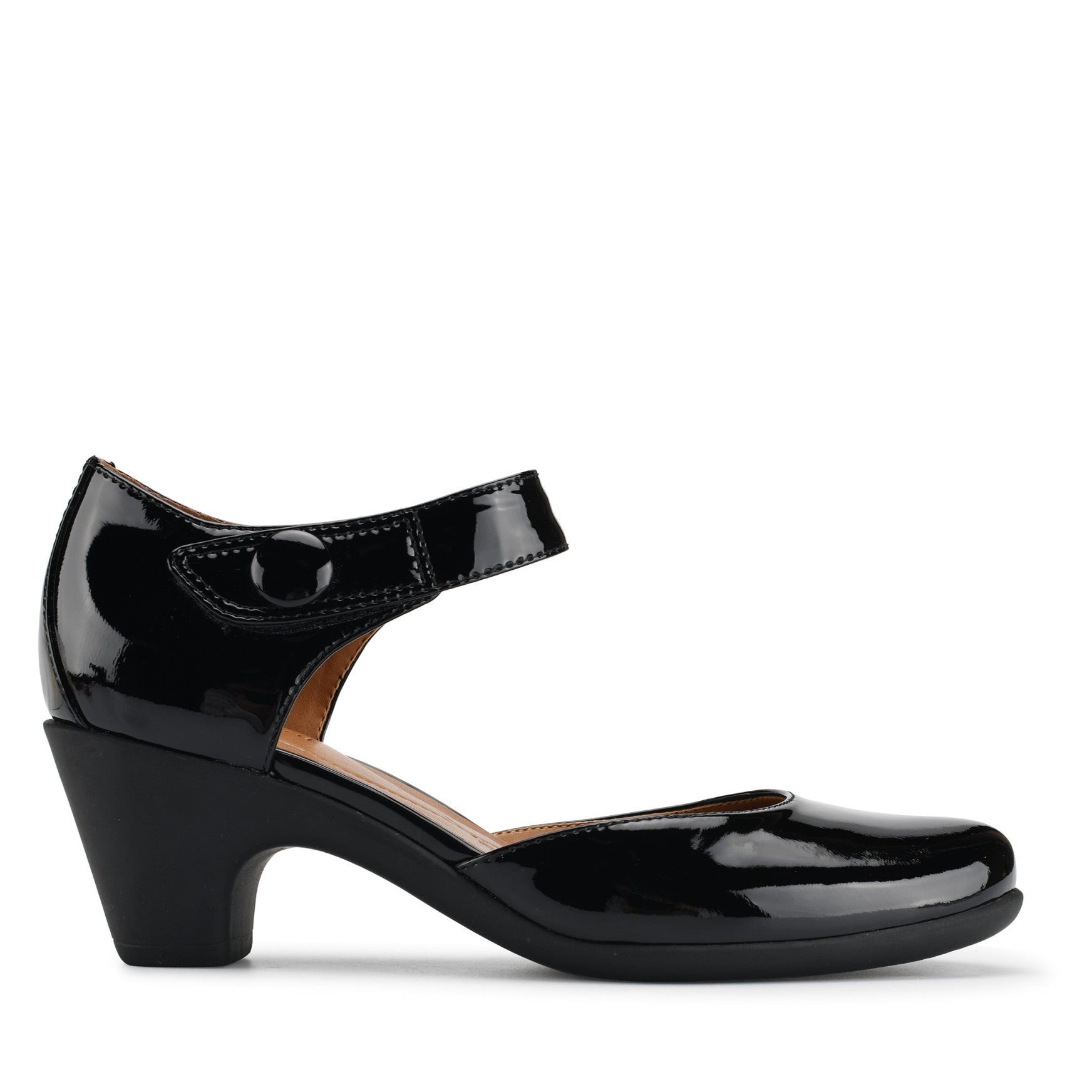 Easy Spirit Clarice Cushioned Arch Support Mary Jane Women's Dress Shoe - Black Patent - 1