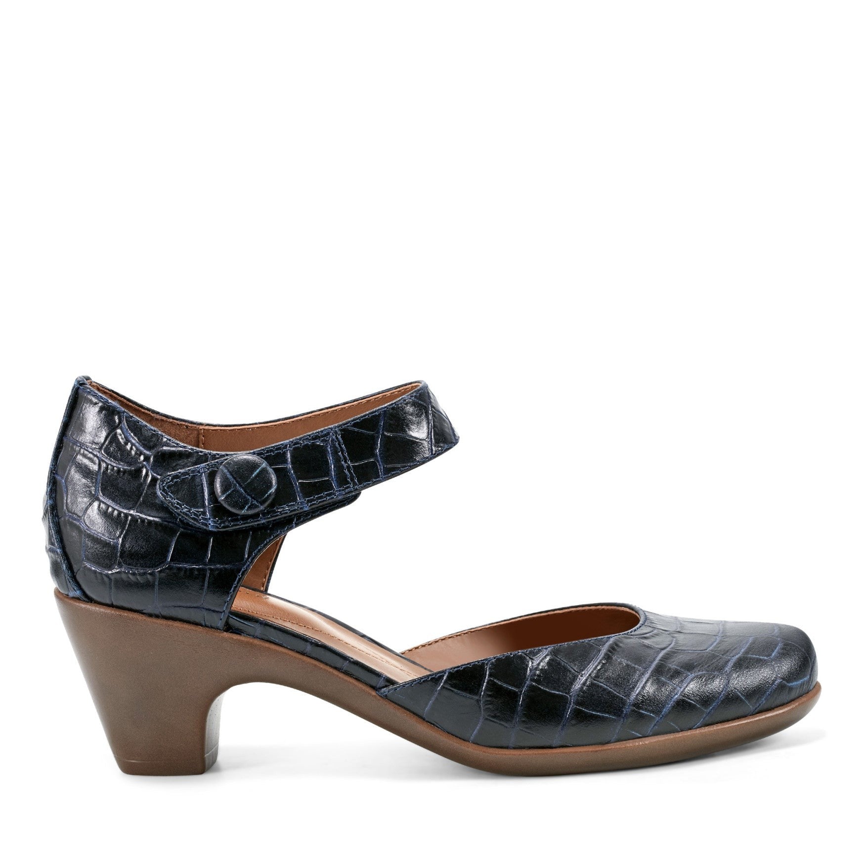 Easy Spirit Clarice Cushioned Arch Support Mary Jane Women's Dress Shoe - Dark Blue Croco - 1