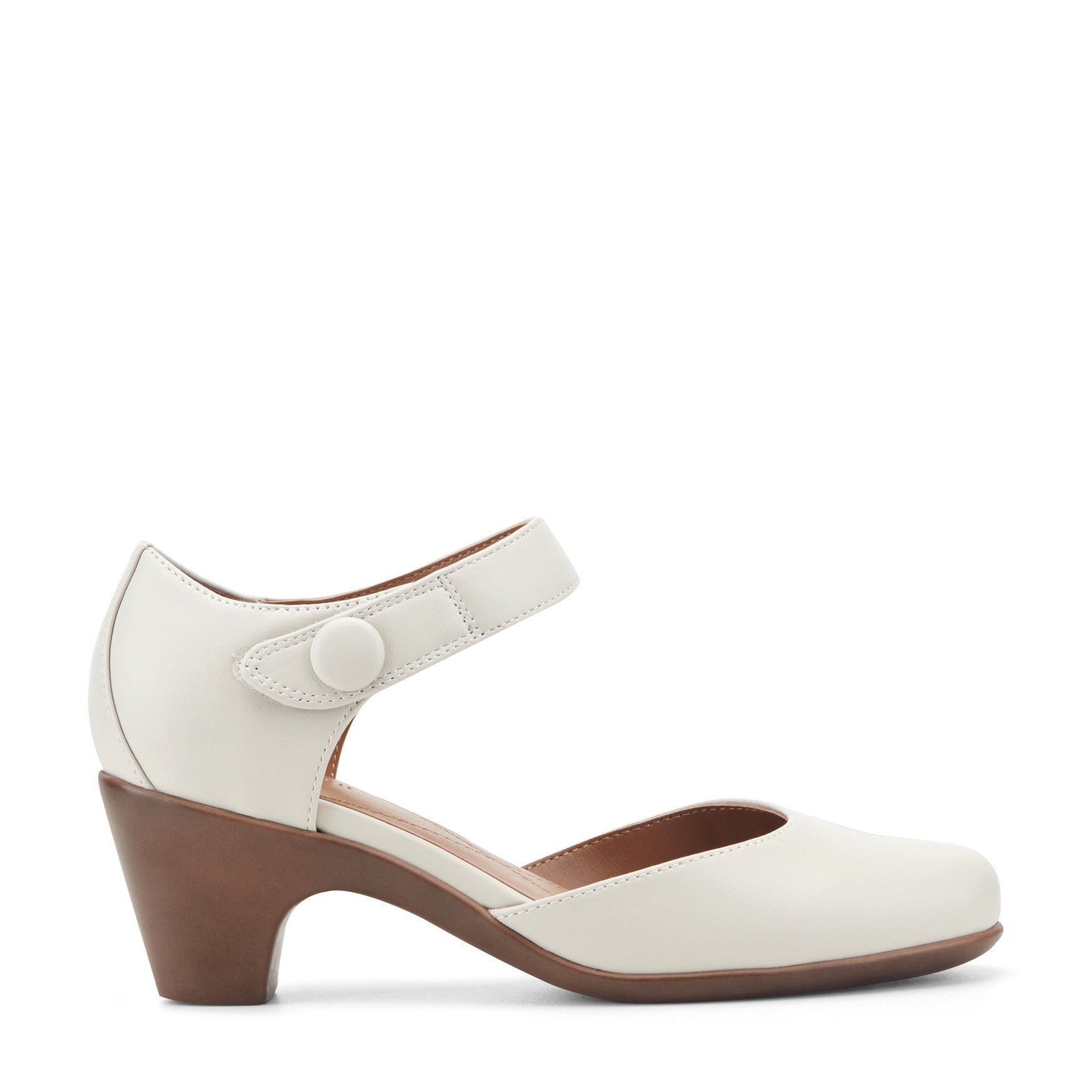Easy Spirit Clarice Cushioned Arch Support Mary Jane Women's Dress Shoe - Ivory Leather - 1