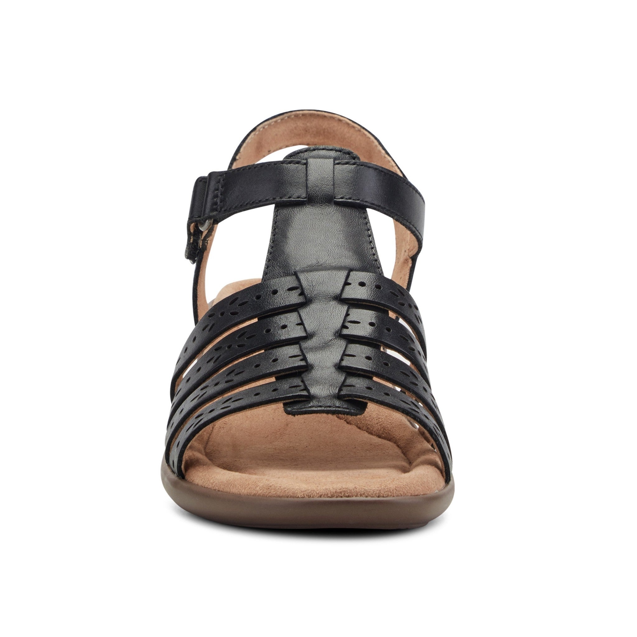 Easy Spirit Cortney Cushioned Arch Support Women's Heeled Sandal - Black Leather - 3