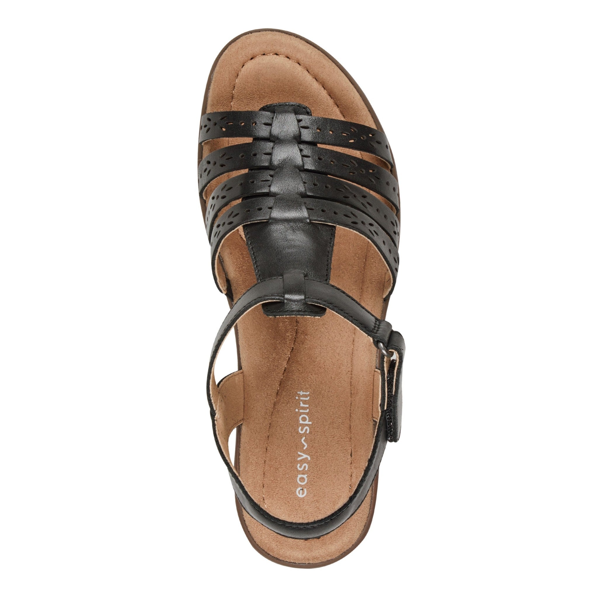 Easy Spirit Cortney Cushioned Arch Support Women's Heeled Sandal - Black Leather - 5