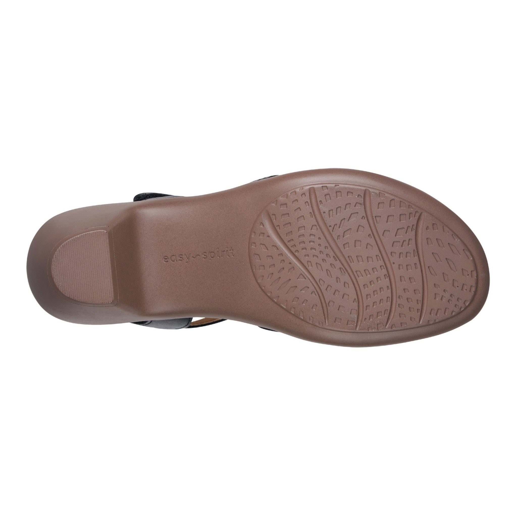 Easy Spirit Cortney Cushioned Arch Support Women's Heeled Sandal - Black Leather - 6