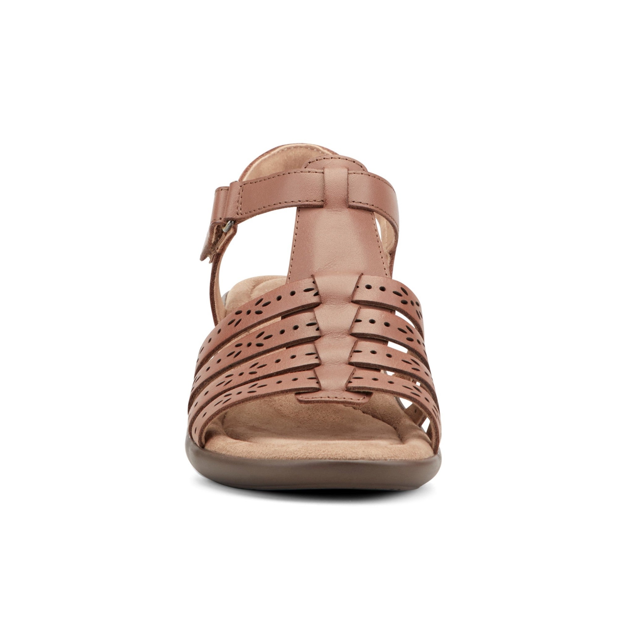 Easy Spirit Cortney Cushioned Arch Support Women's Heeled Sandal - Medium Brown Leather - 3