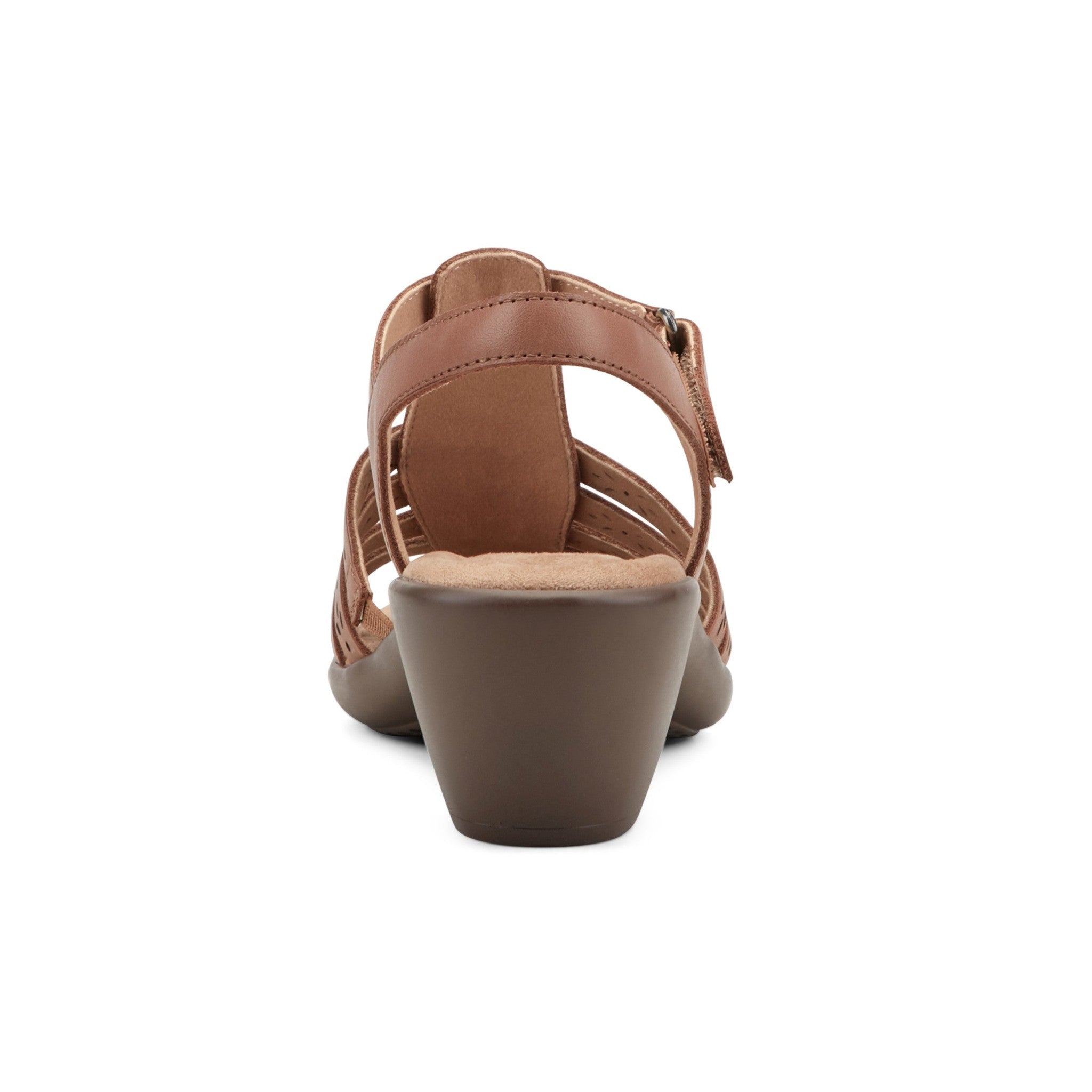Easy Spirit Cortney Cushioned Arch Support Women's Heeled Sandal - Medium Brown Leather - 4