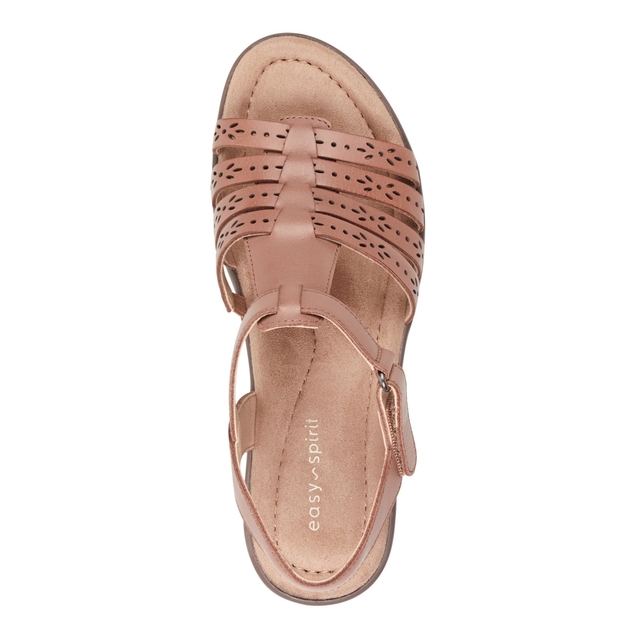 Easy Spirit Cortney Cushioned Arch Support Women's Heeled Sandal - Medium Brown Leather - 5