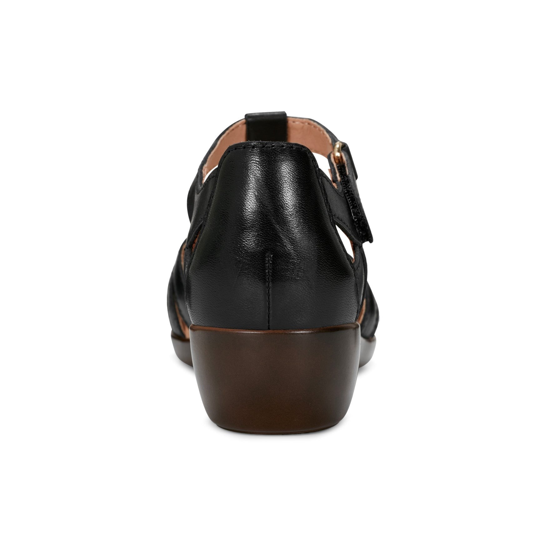 Easy Spirit Darlyn T-Strap Cushioned Arch Support Women's Dress - Black Leather - 4