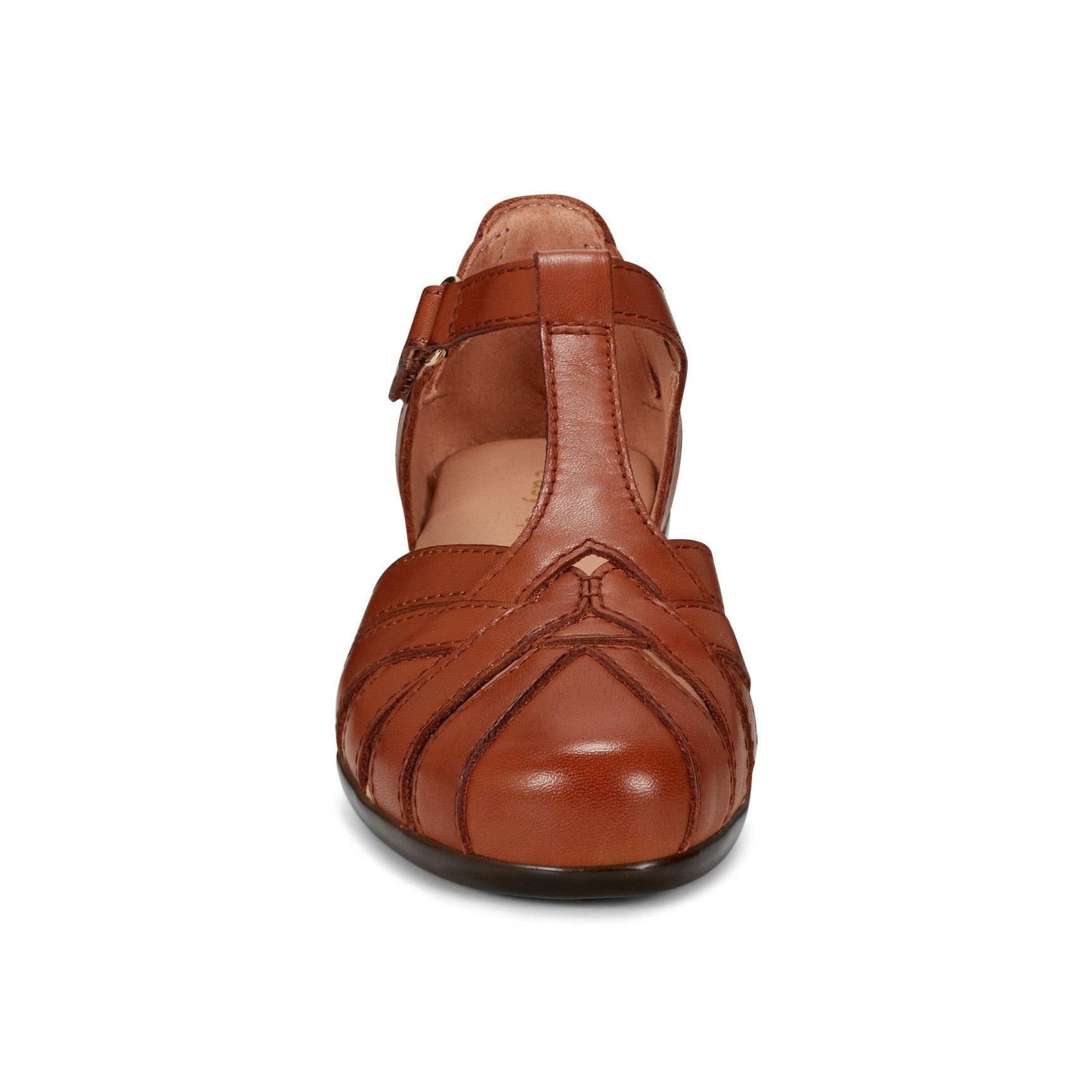 Easy Spirit Darlyn T-Strap Cushioned Arch Support Women's Dress - Brown Leather - 3