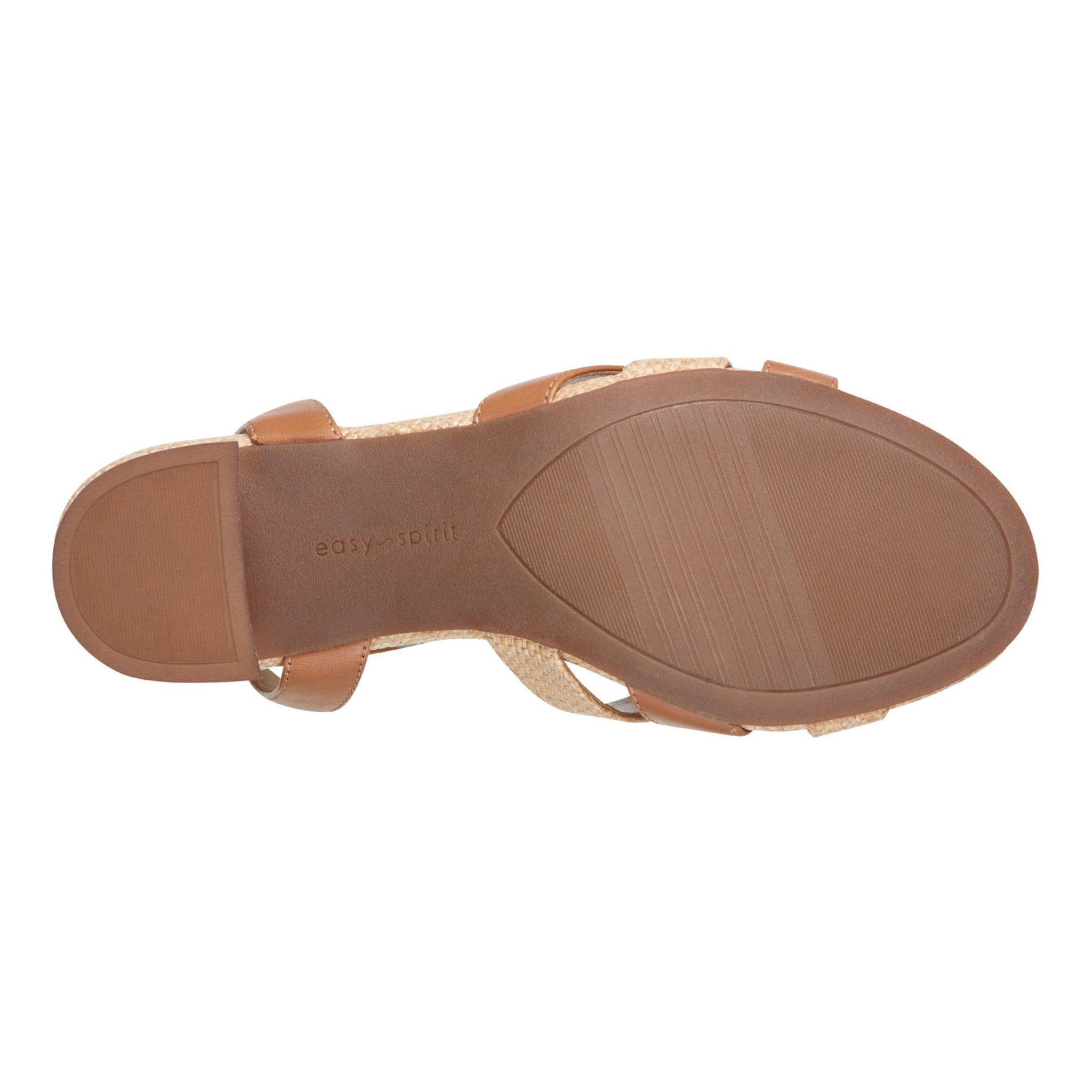 Easy Spirit Delicia Cushioned Arch Support Block Heel Women's Dress Sandal - Dark Natural Leather/raffia - 6