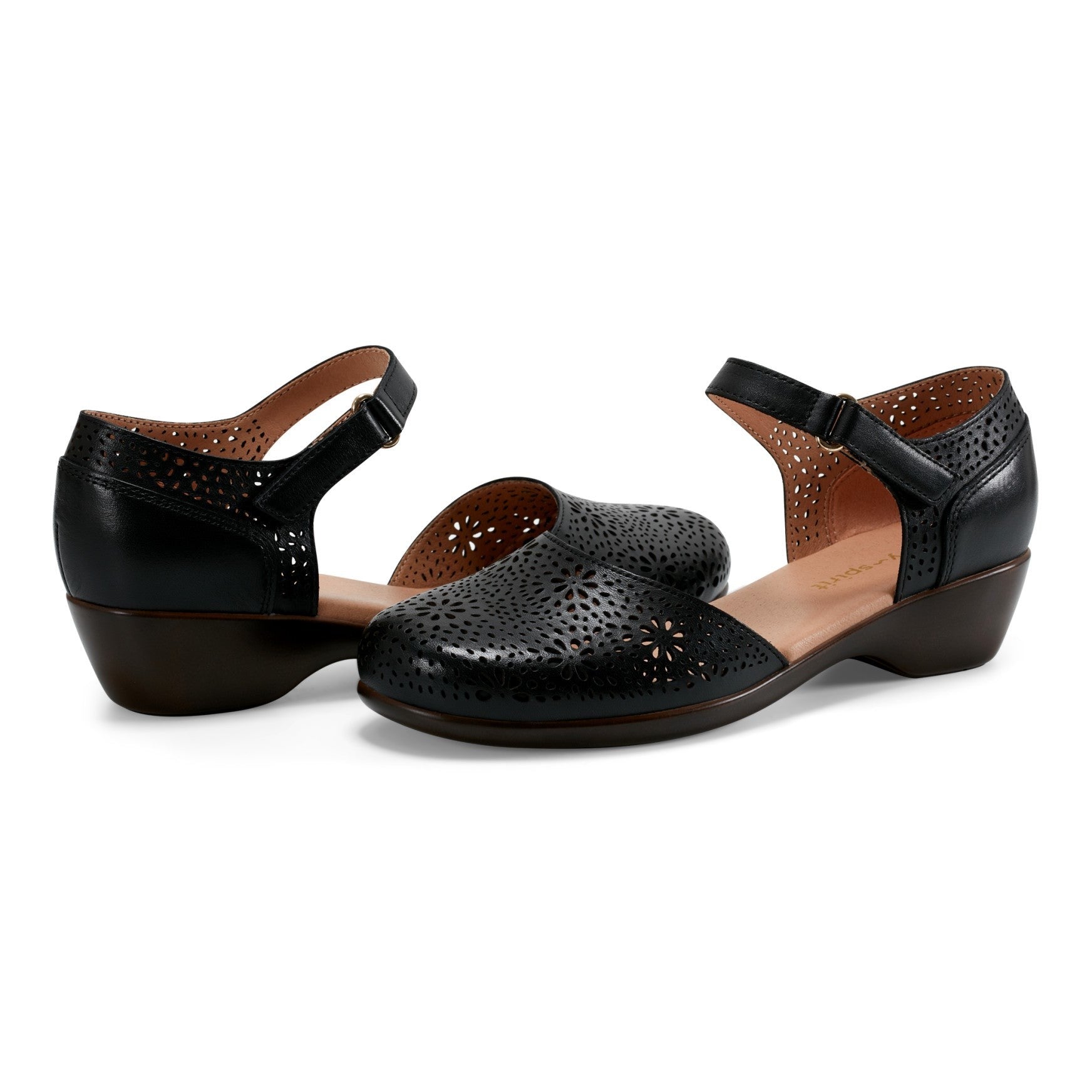 Easy Spirit Denita Mary Jane Dress Comfortable Cushioned Arch Support Women's Dress Shoe - Black Leather - 7