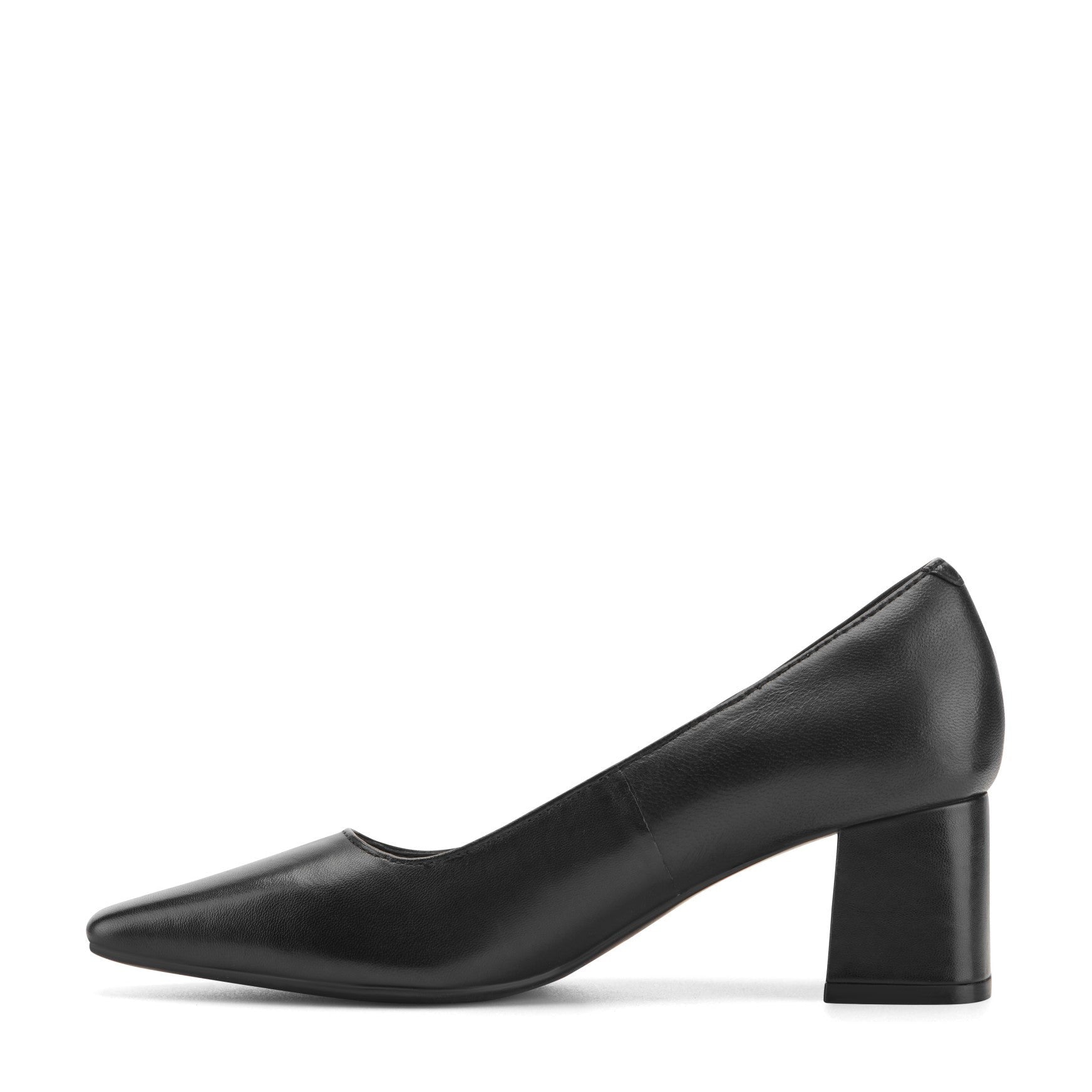 Easy Spirit Dorian Cushioned Arch-Support Block Heel Women's Dress Pump - Black Leather - 4