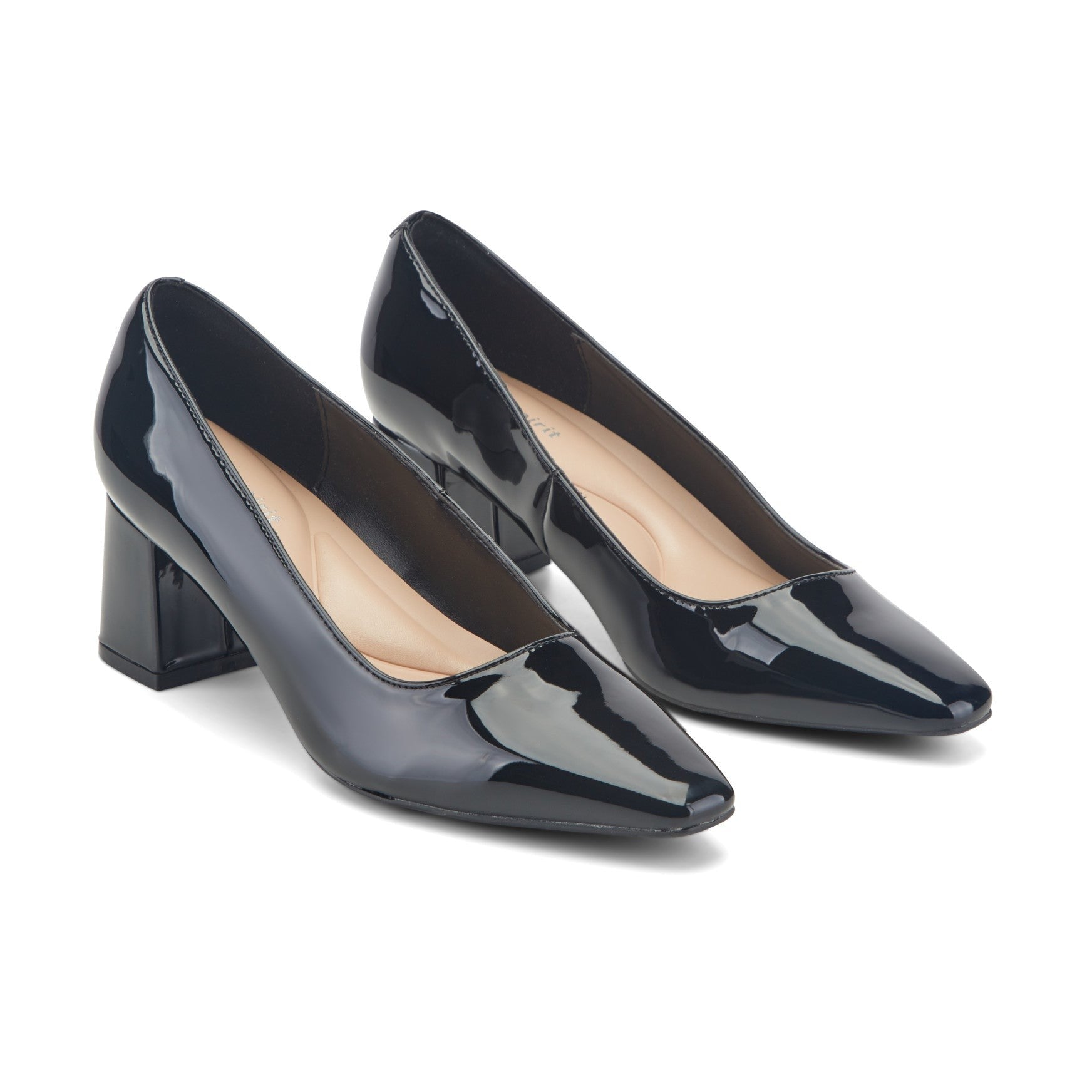 Easy Spirit Dorian Cushioned Arch-Support Block Heel Women's Dress Pump - Black Patent - 2