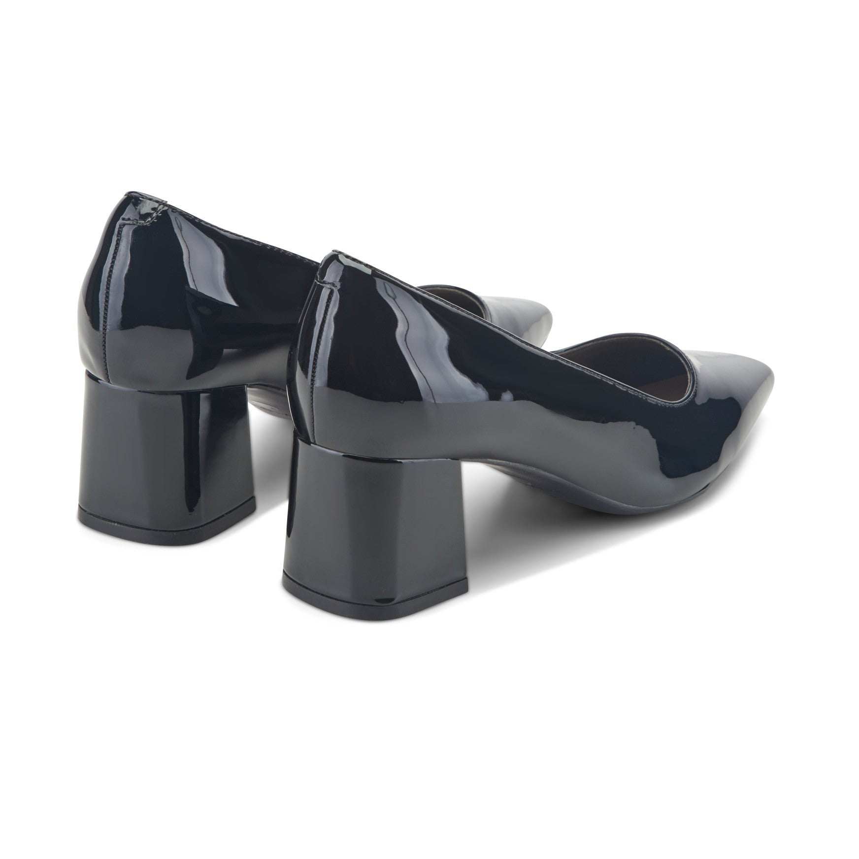 Easy Spirit Dorian Cushioned Arch-Support Block Heel Women's Dress Pump - Black Patent - 3