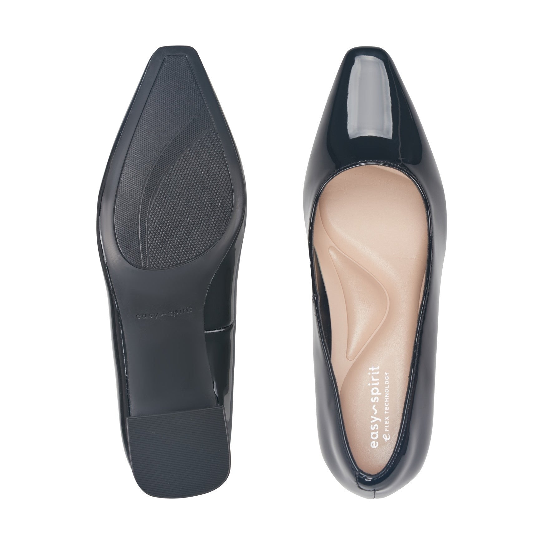 Easy Spirit Dorian Cushioned Arch-Support Block Heel Women's Dress Pump - Black Patent - 5