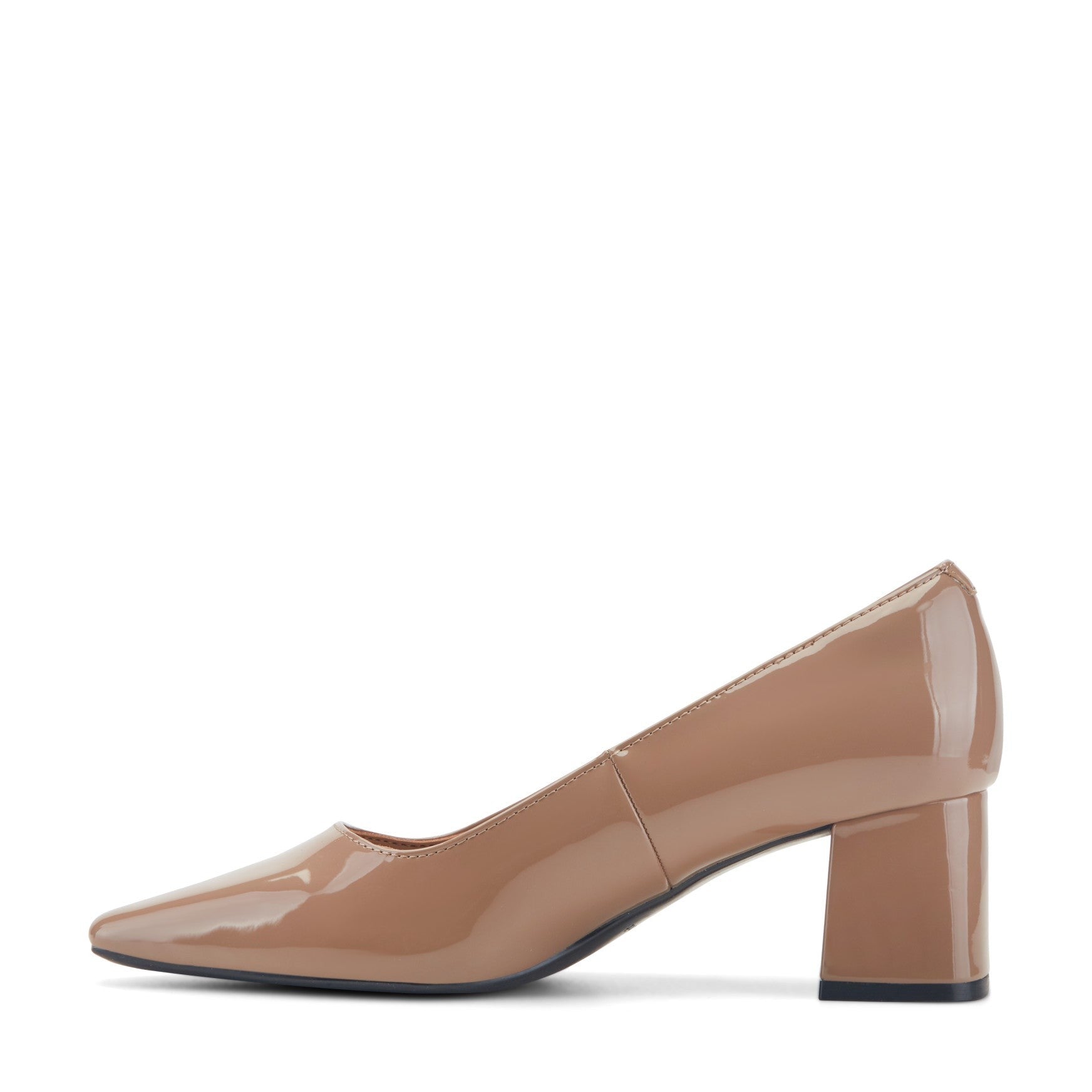 Easy Spirit Dorian Cushioned Arch-Support Block Heel Women's Dress Pump - Natural Patent - 4