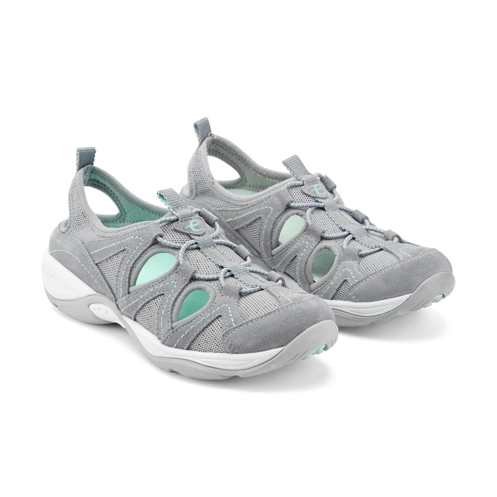 Easy Spirit Earthen Cushioned Arch Support Women's Walking Shoe - Grey Multi Suede - 2