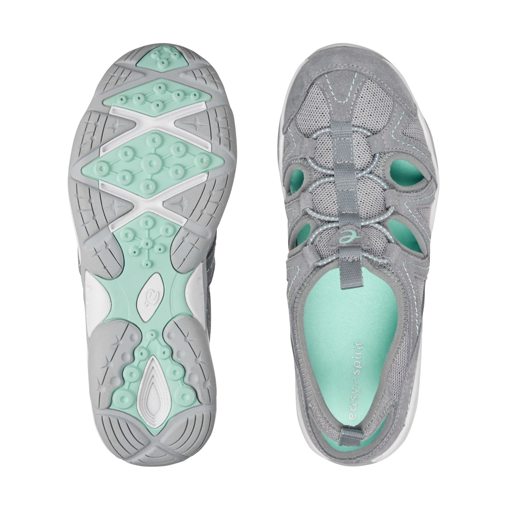 Easy Spirit Earthen Cushioned Arch Support Women's Walking Shoe - Grey Multi Suede - 5