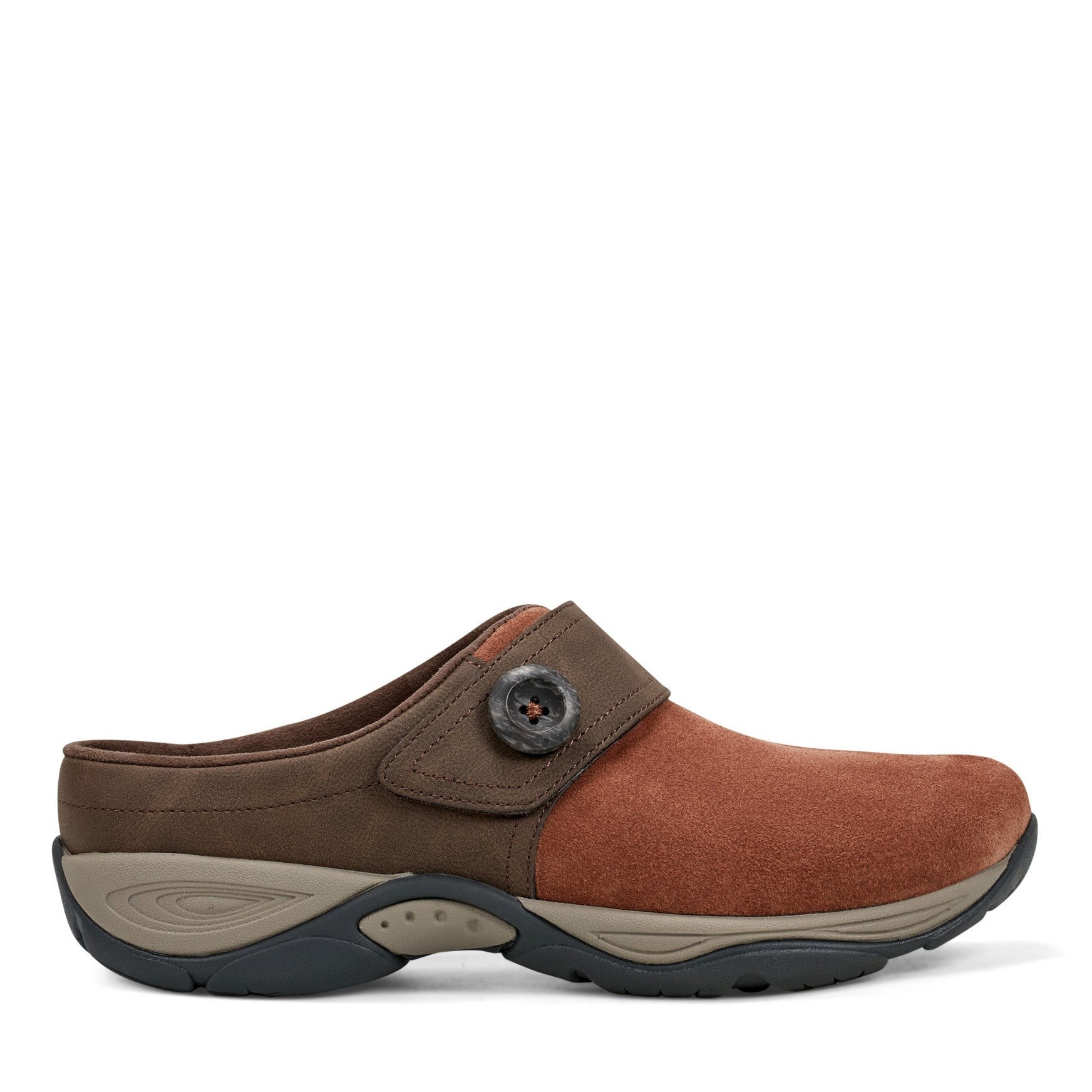 Easy Spirit Edline Cushioned Arch-Support Slip-On Women's Clog - Brown Suede - 1