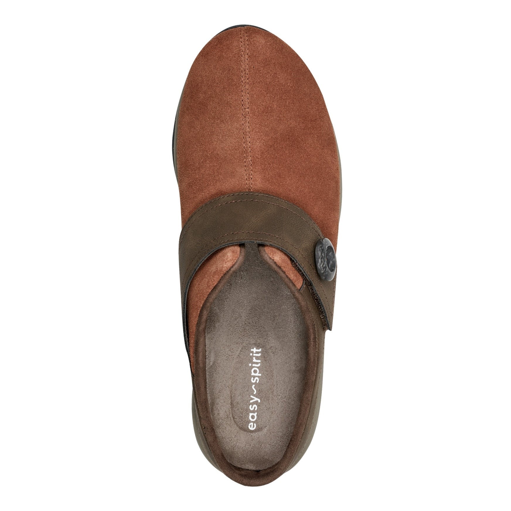 Easy Spirit Edline Cushioned Arch-Support Slip-On Women's Clog - Brown Suede - 5