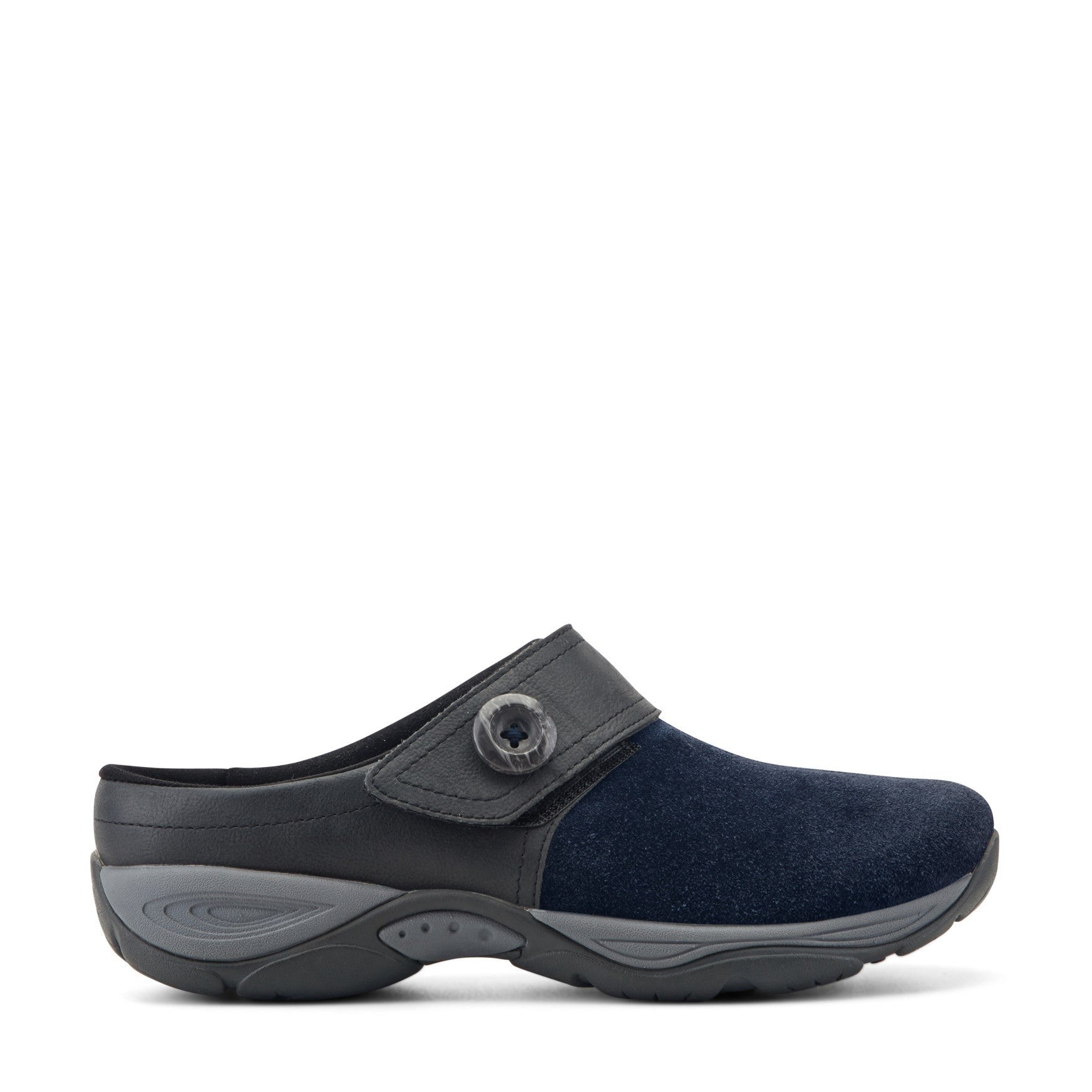Easy Spirit Edline Cushioned Arch-Support Slip-On Women's Clog - Navy Suede - 1