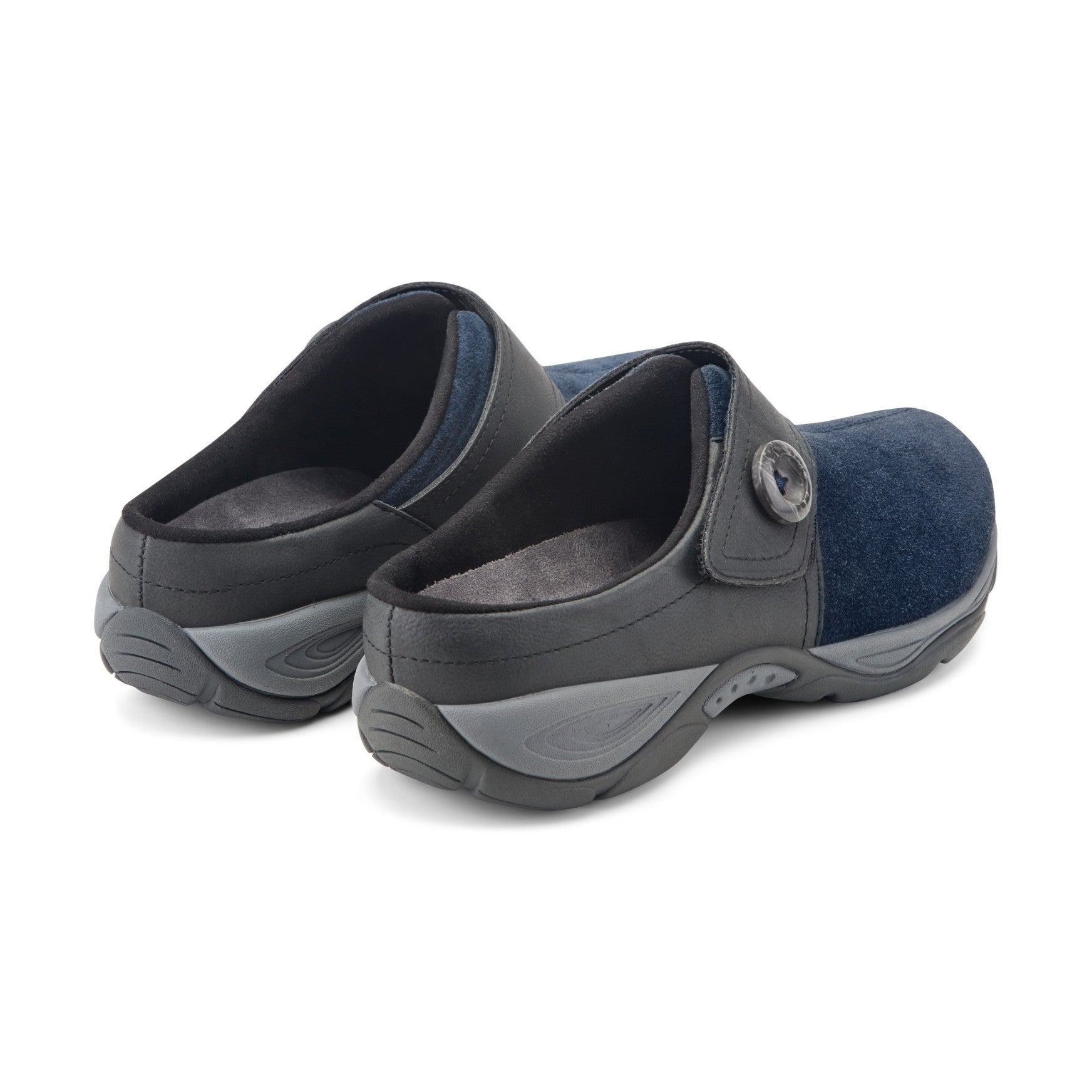 Easy Spirit Edline Cushioned Arch-Support Slip-On Women's Clog - Navy Suede - 3