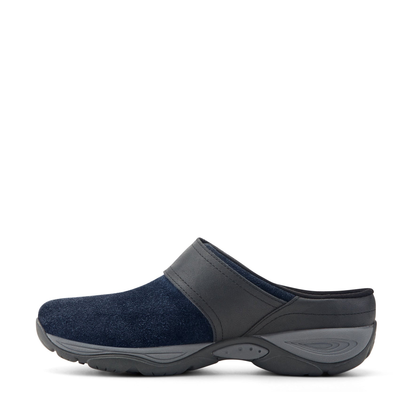 Easy Spirit Edline Cushioned Arch-Support Slip-On Women's Clog - Navy Suede - 4