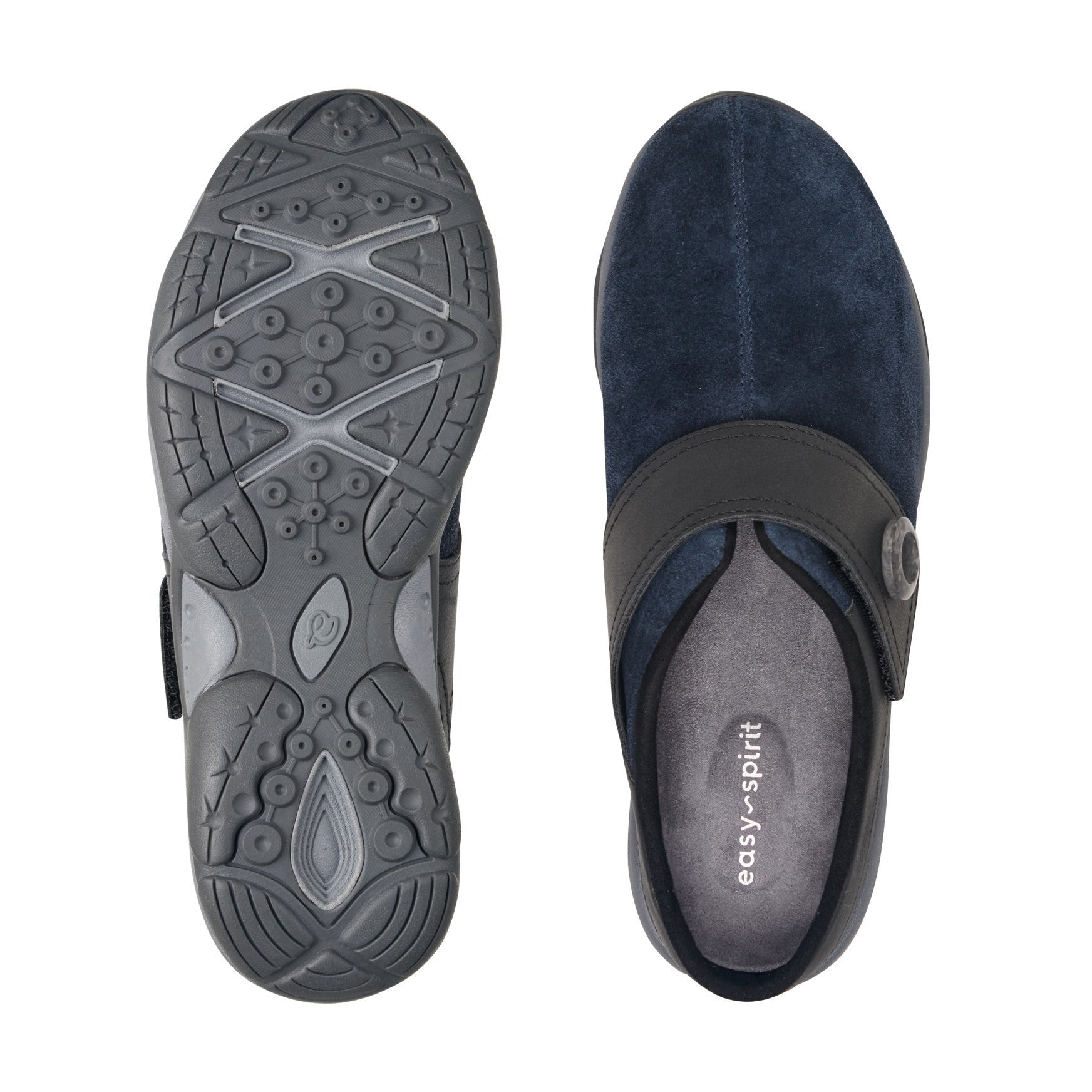 Easy Spirit Edline Cushioned Arch-Support Slip-On Women's Clog - Navy Suede - 5