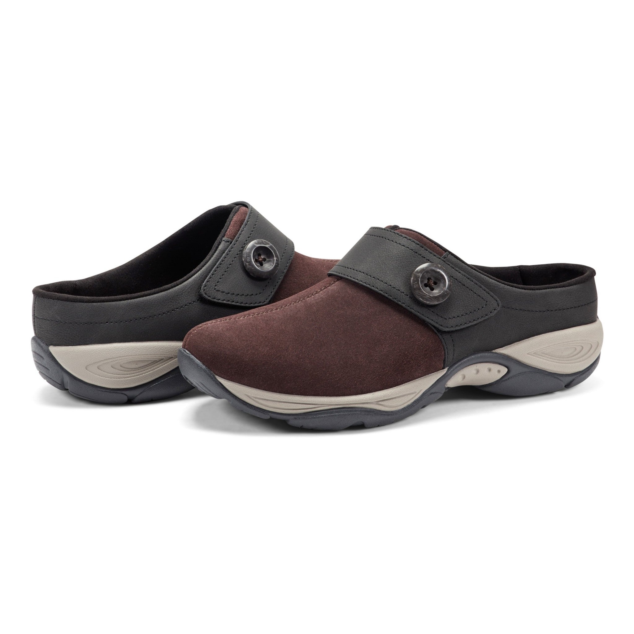 Easy Spirit Edline Cushioned Arch-Support Slip-On Women's Clog - Red Suede - 7