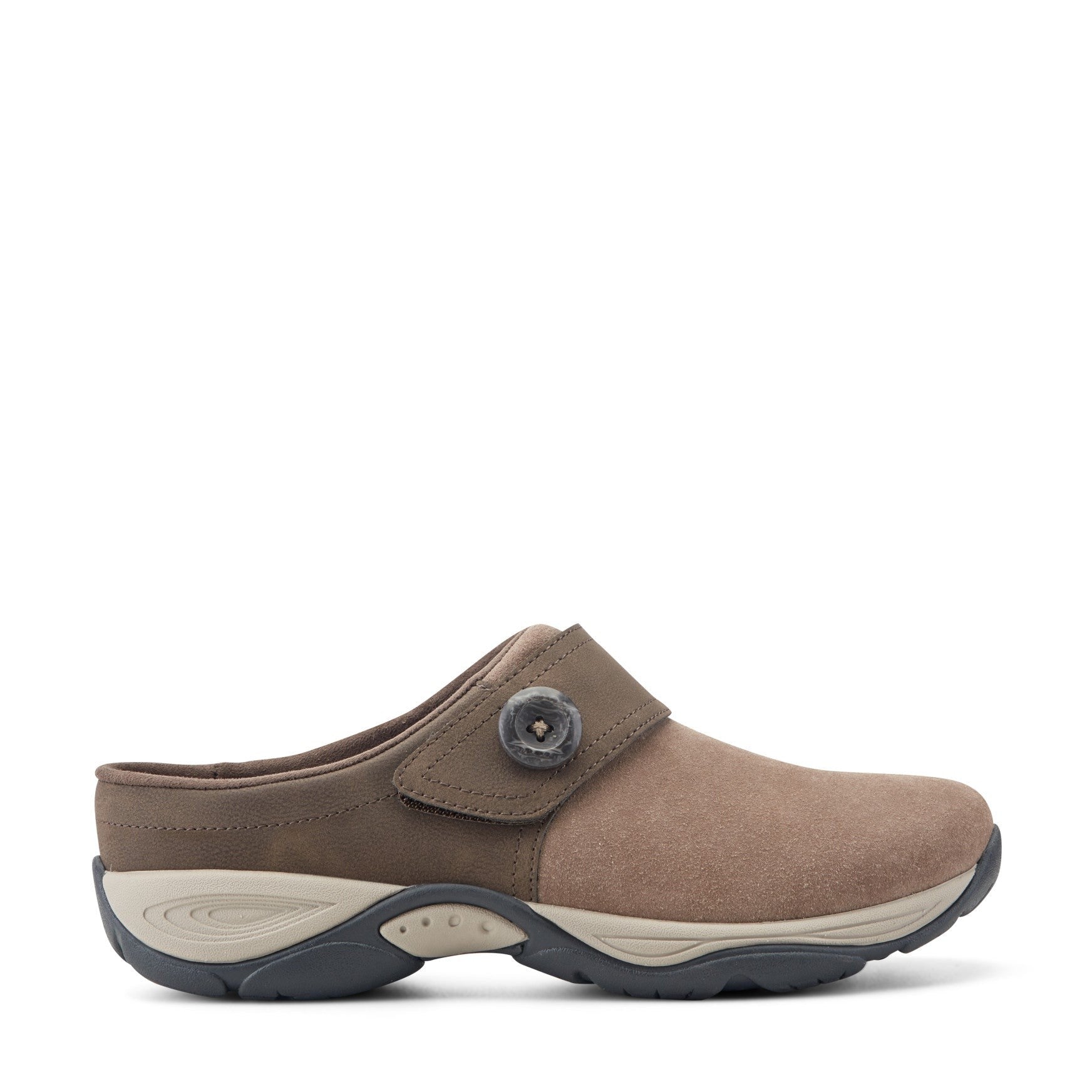 Easy Spirit Edline Cushioned Arch-Support Slip-On Women's Clog - Taupe/brown Suede - 1