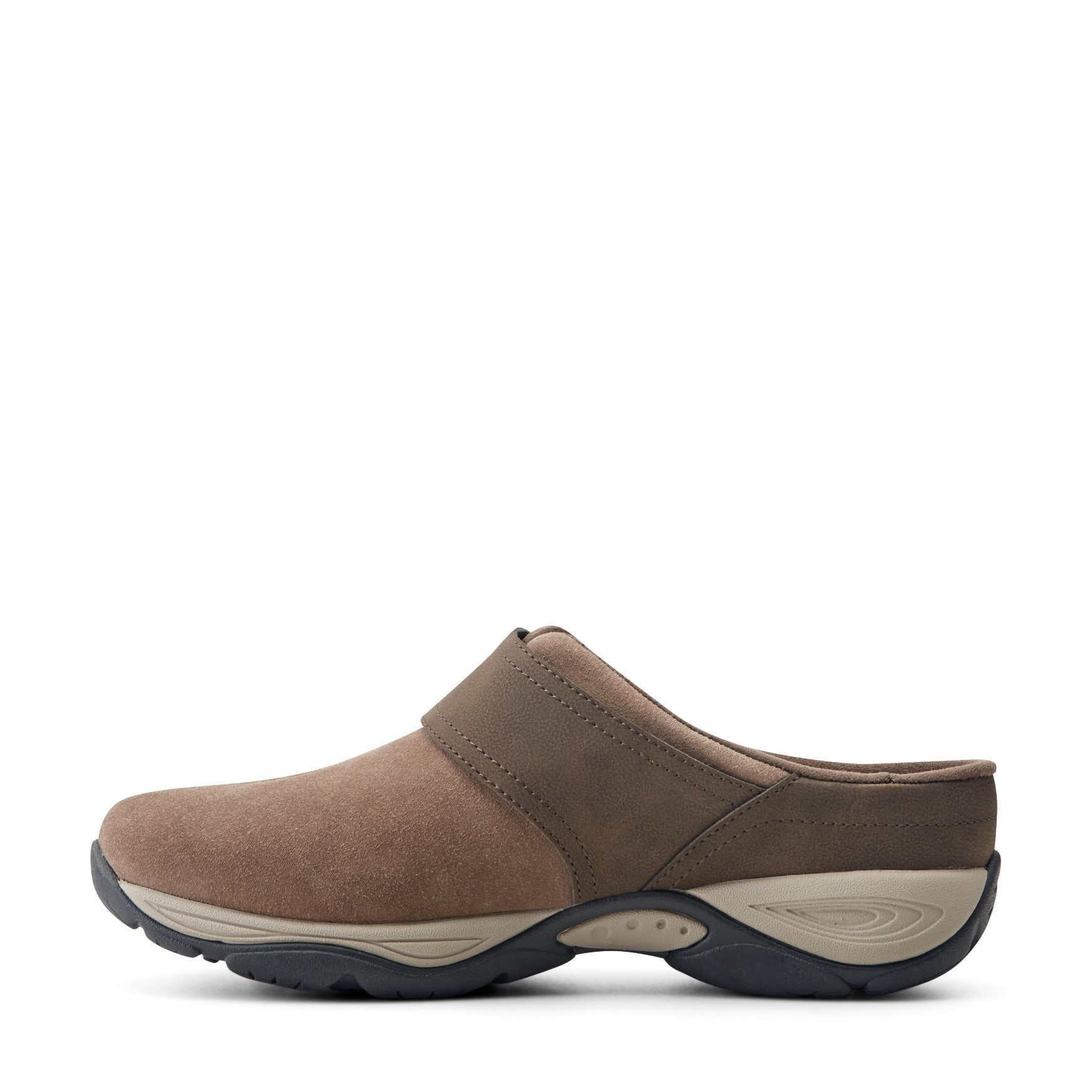 Easy Spirit Edline Cushioned Arch-Support Slip-On Women's Clog - Taupe/brown Suede - 4