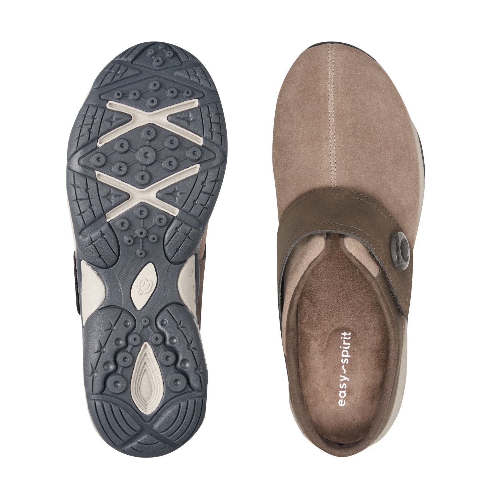 Easy Spirit Edline Cushioned Arch-Support Slip-On Women's Clog - Taupe/brown Suede - 5