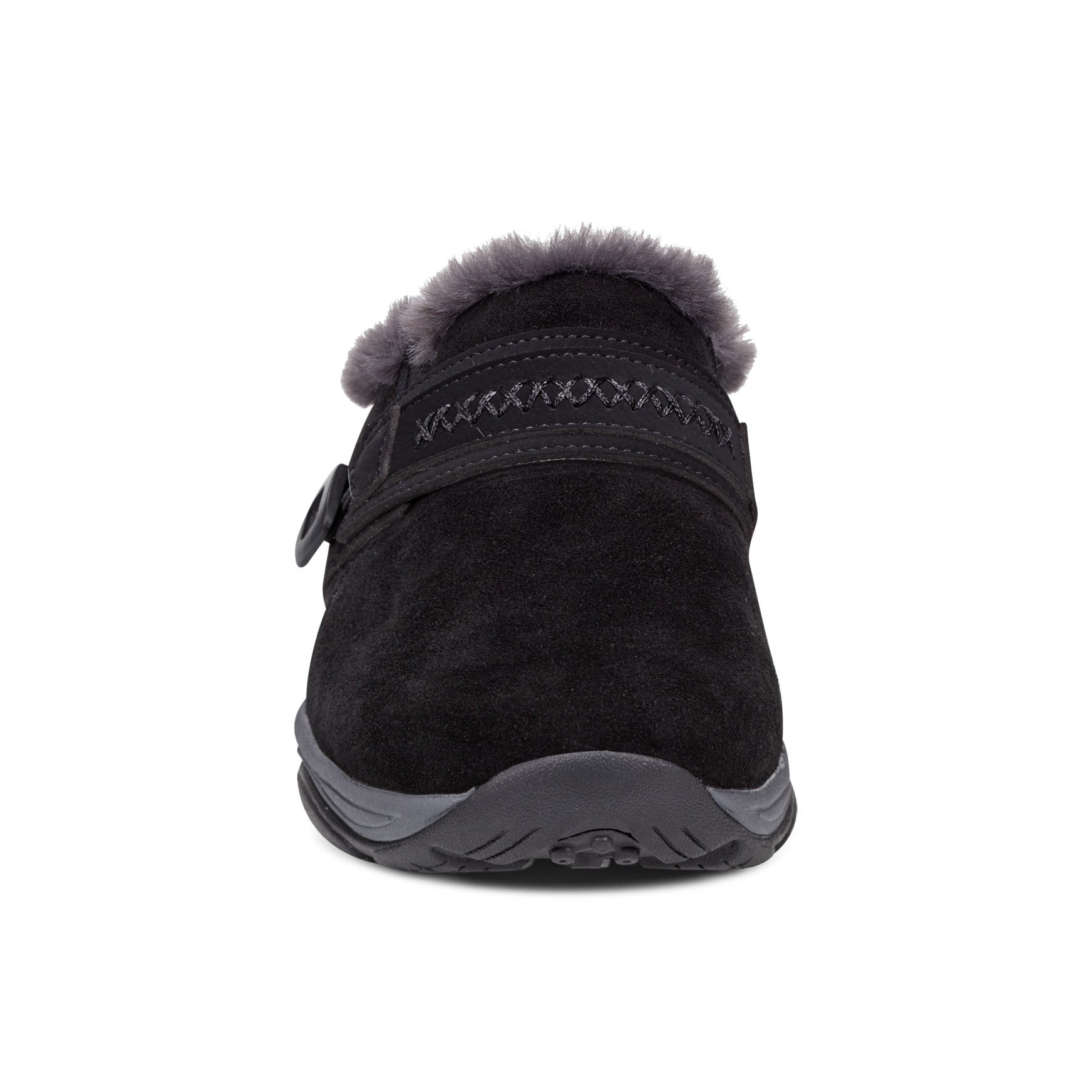 Easy Spirit Elinn Cushioned Arch-Support Slip-On Women's Clog - Black Suede - 3