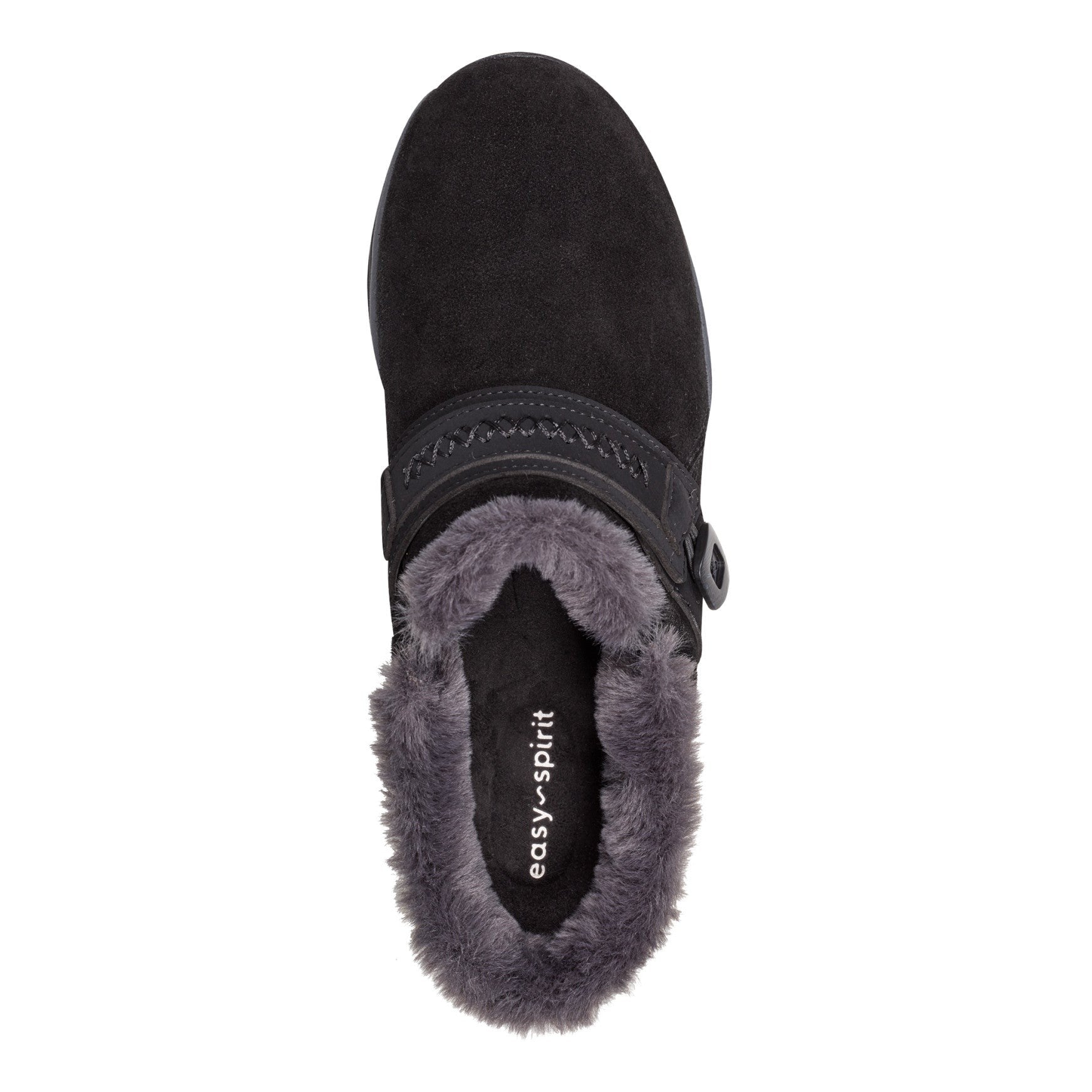 Easy Spirit Elinn Cushioned Arch-Support Slip-On Women's Clog - Black Suede - 5
