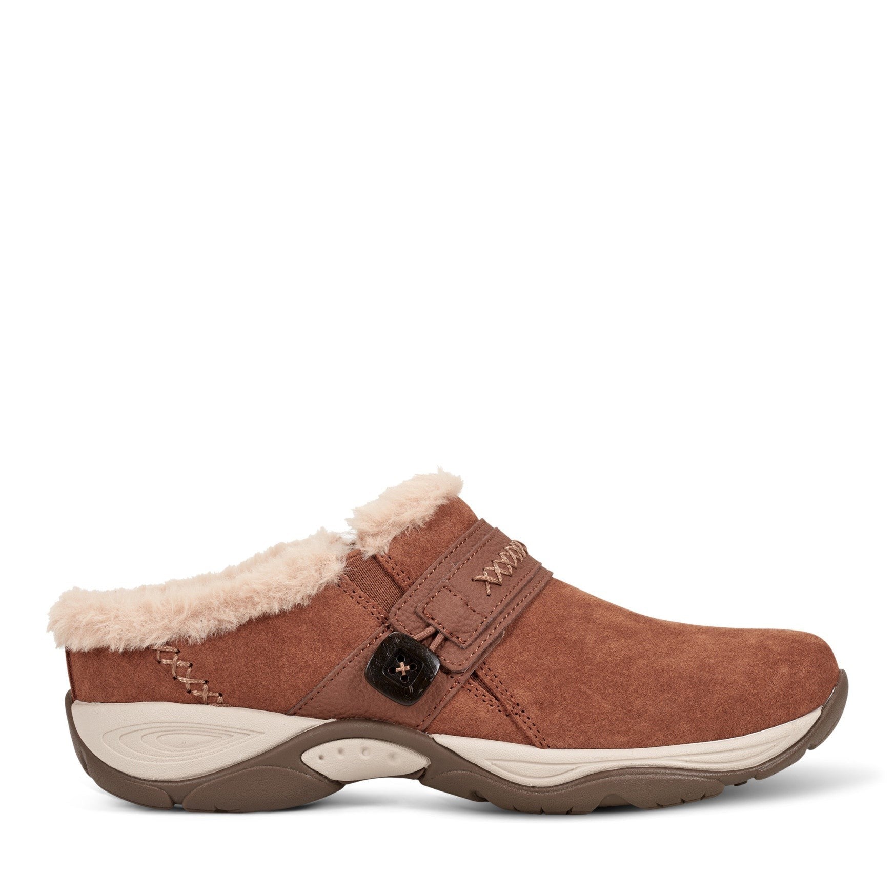 Easy Spirit Elinn Cushioned Arch-Support Slip-On Women's Clog - Brown Suede - 1