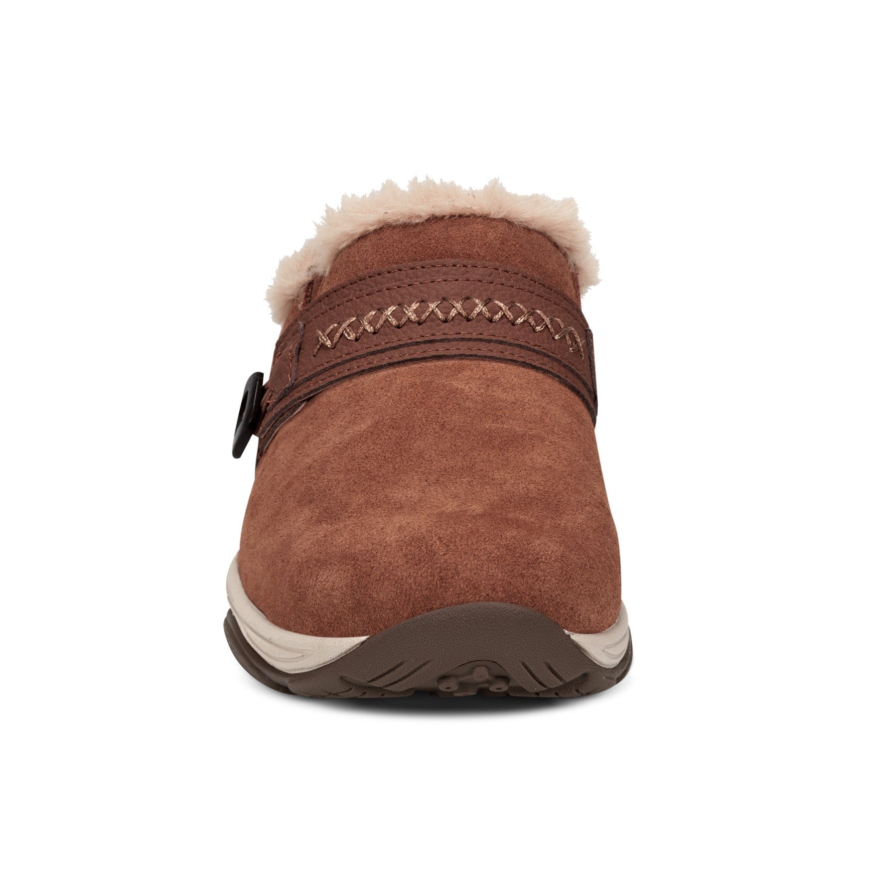 Easy Spirit Elinn Cushioned Arch-Support Slip-On Women's Clog - Brown Suede - 3