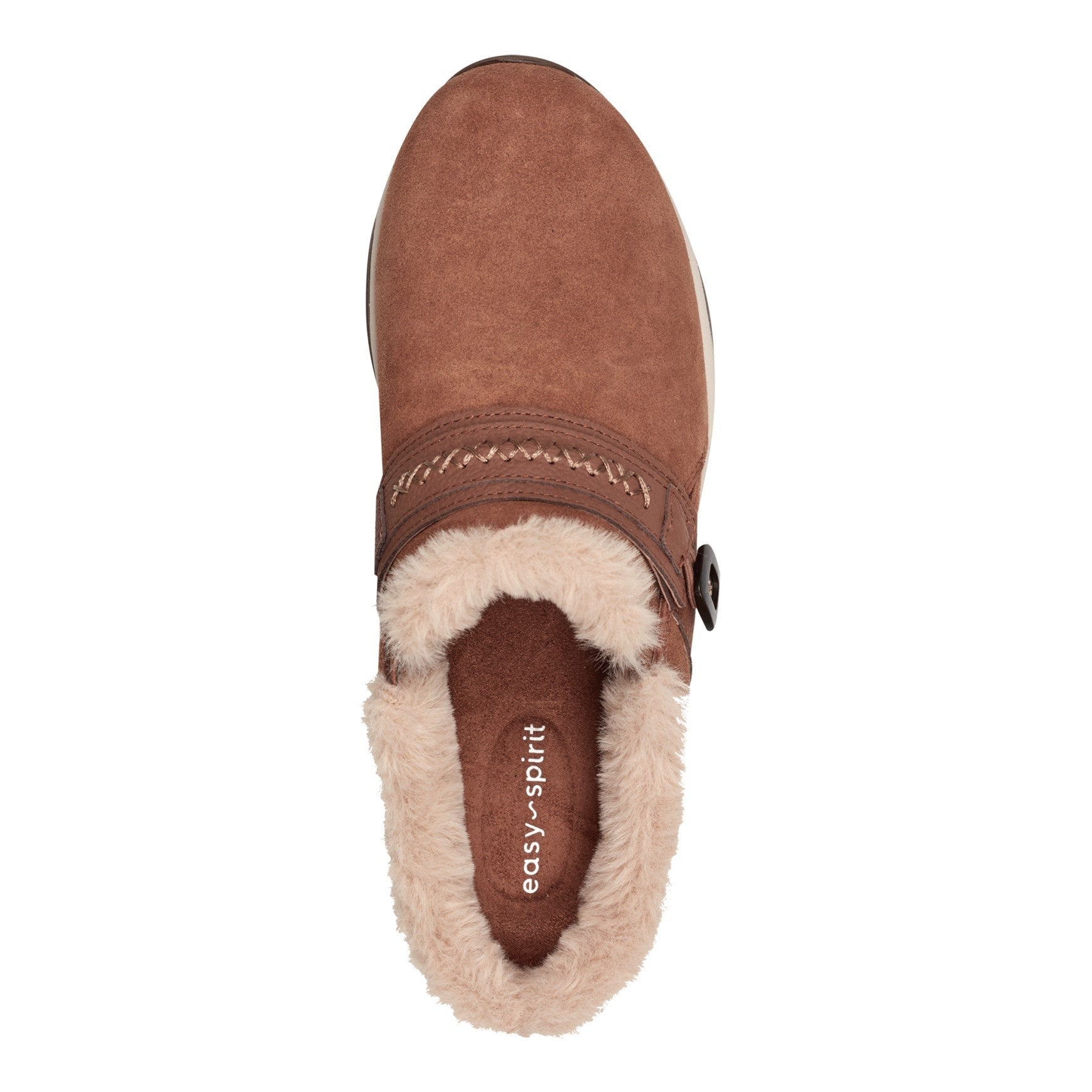 Easy Spirit Elinn Cushioned Arch-Support Slip-On Women's Clog - Brown Suede - 5