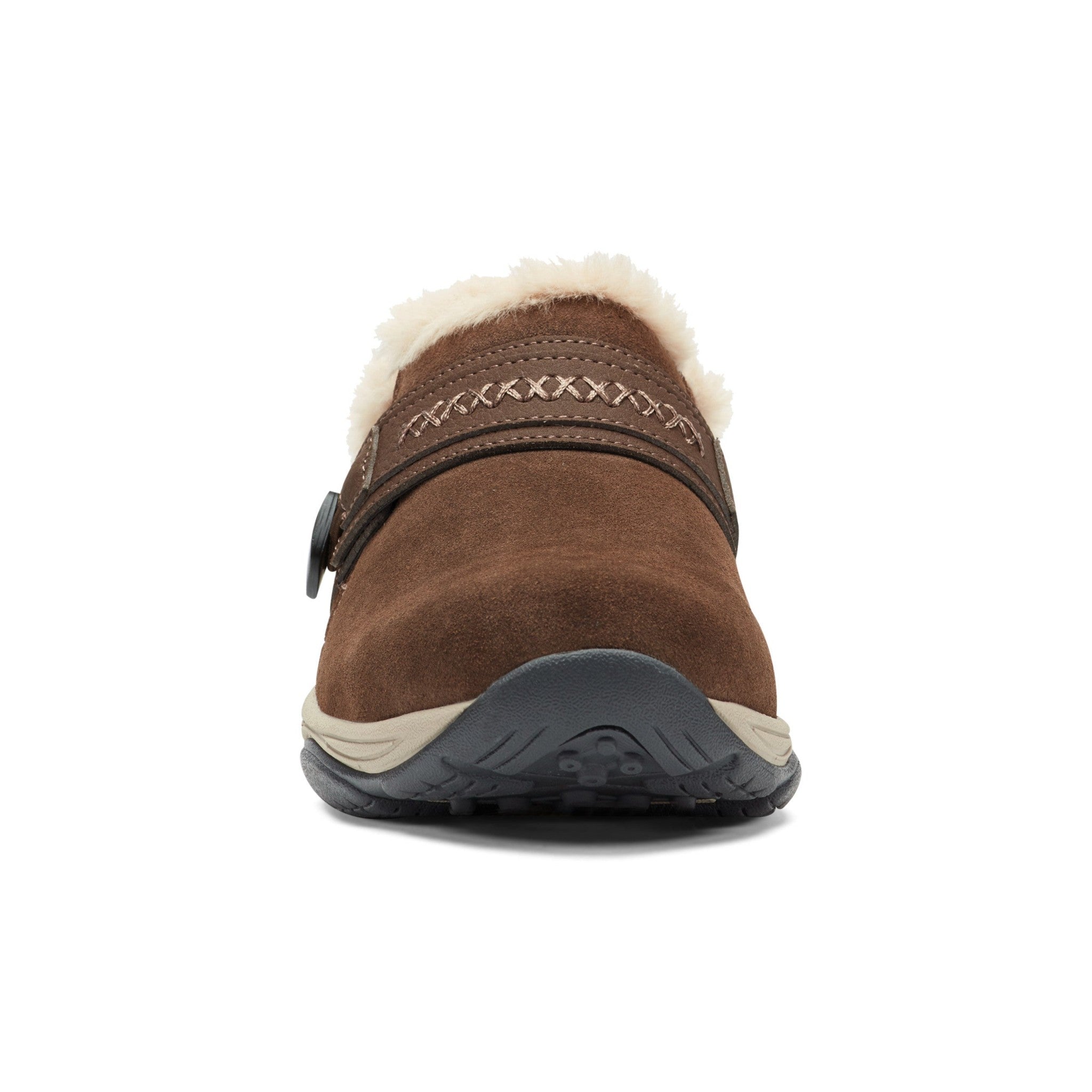 Easy Spirit Elinn Cushioned Arch-Support Slip-On Women's Clog - Dark Brown Suede - 3
